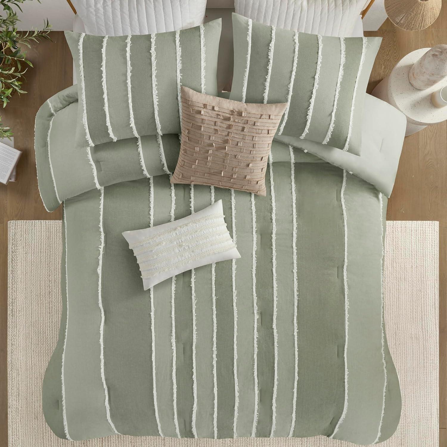 Shay 3 Piece Striped Cotton Comforter Set