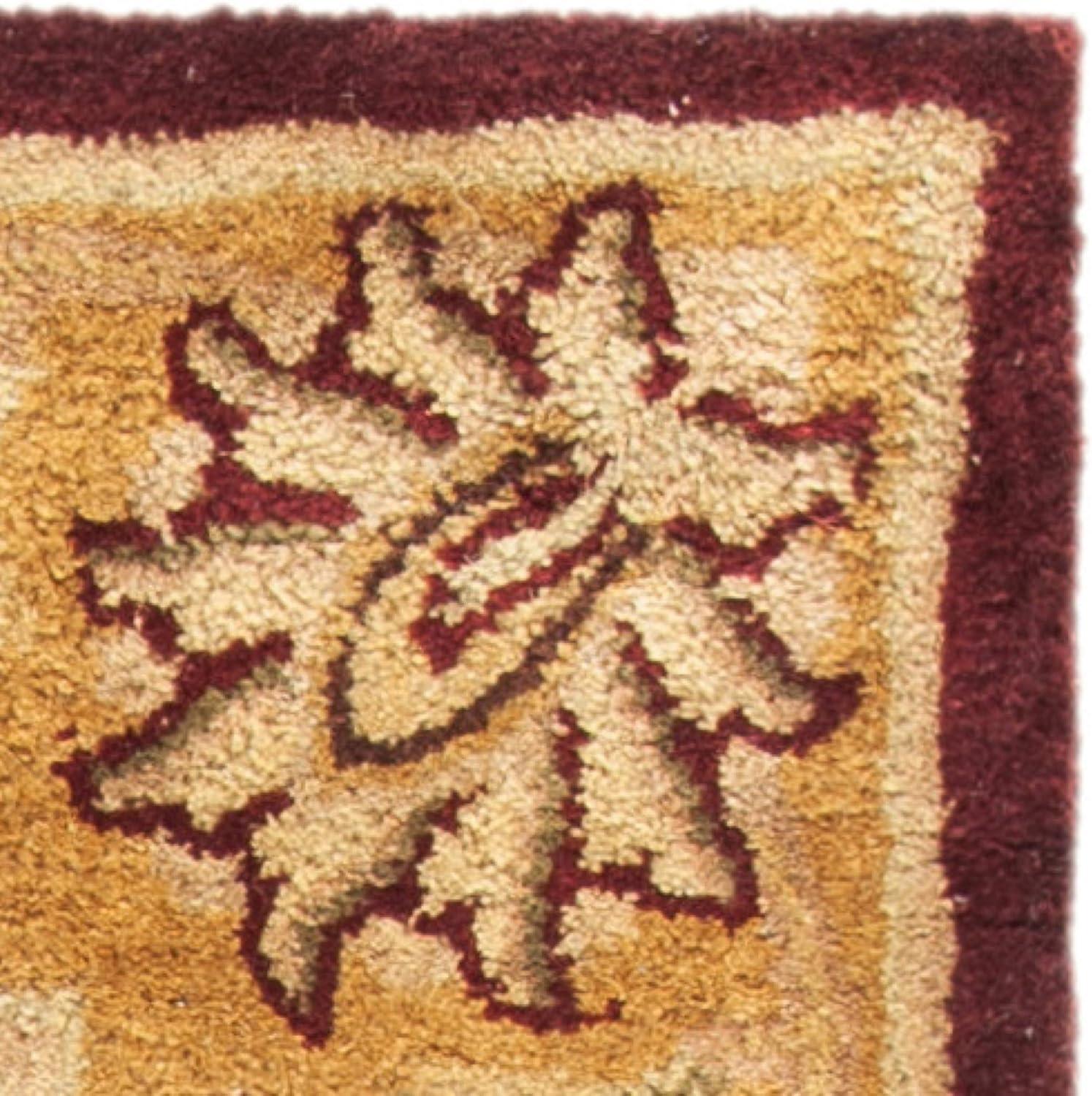 SAFAVIEH Classic Karolina Floral Bordered Wool Area Rug, Burgundy/Gold, 2' x 3'