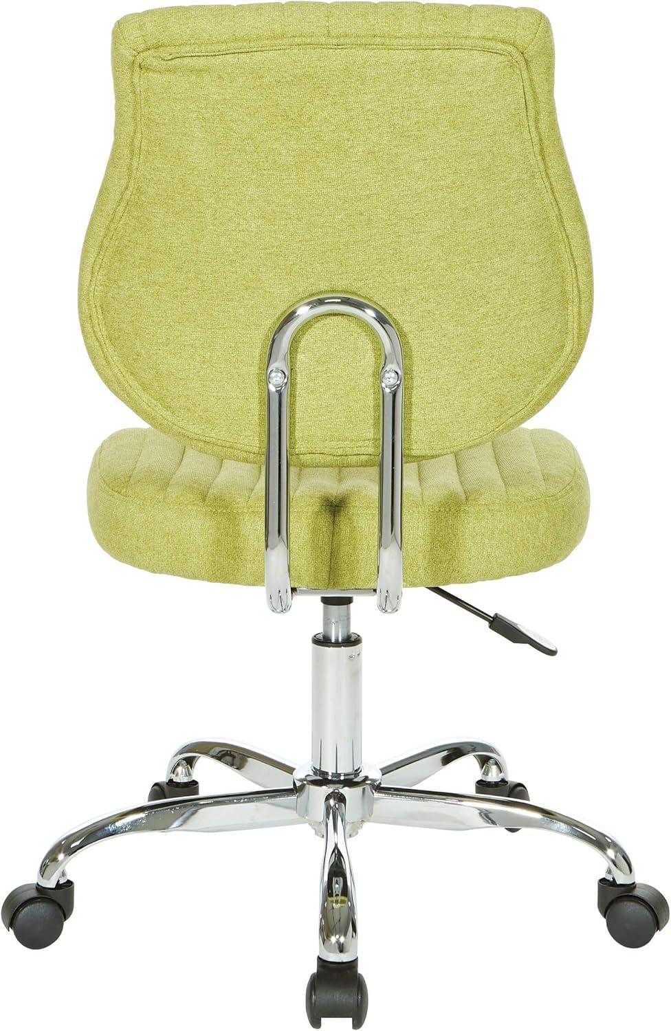 Sunnydale Office Chair in Basil Green Fabric with Chrome Base