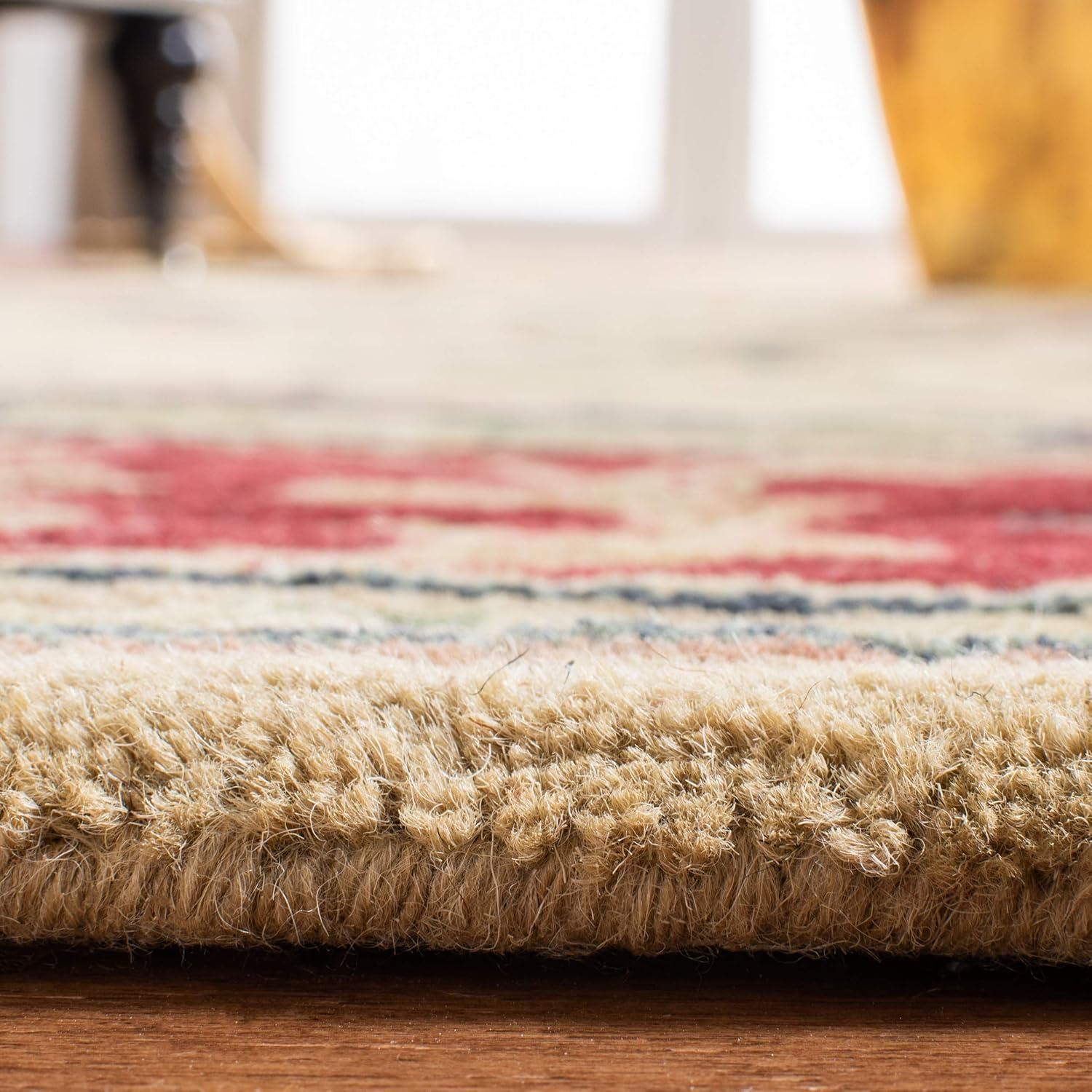 SAFAVIEH Classic Nicholas Floral Bordered Wool Area Rug, Gold/Red, 2'3" x 4'
