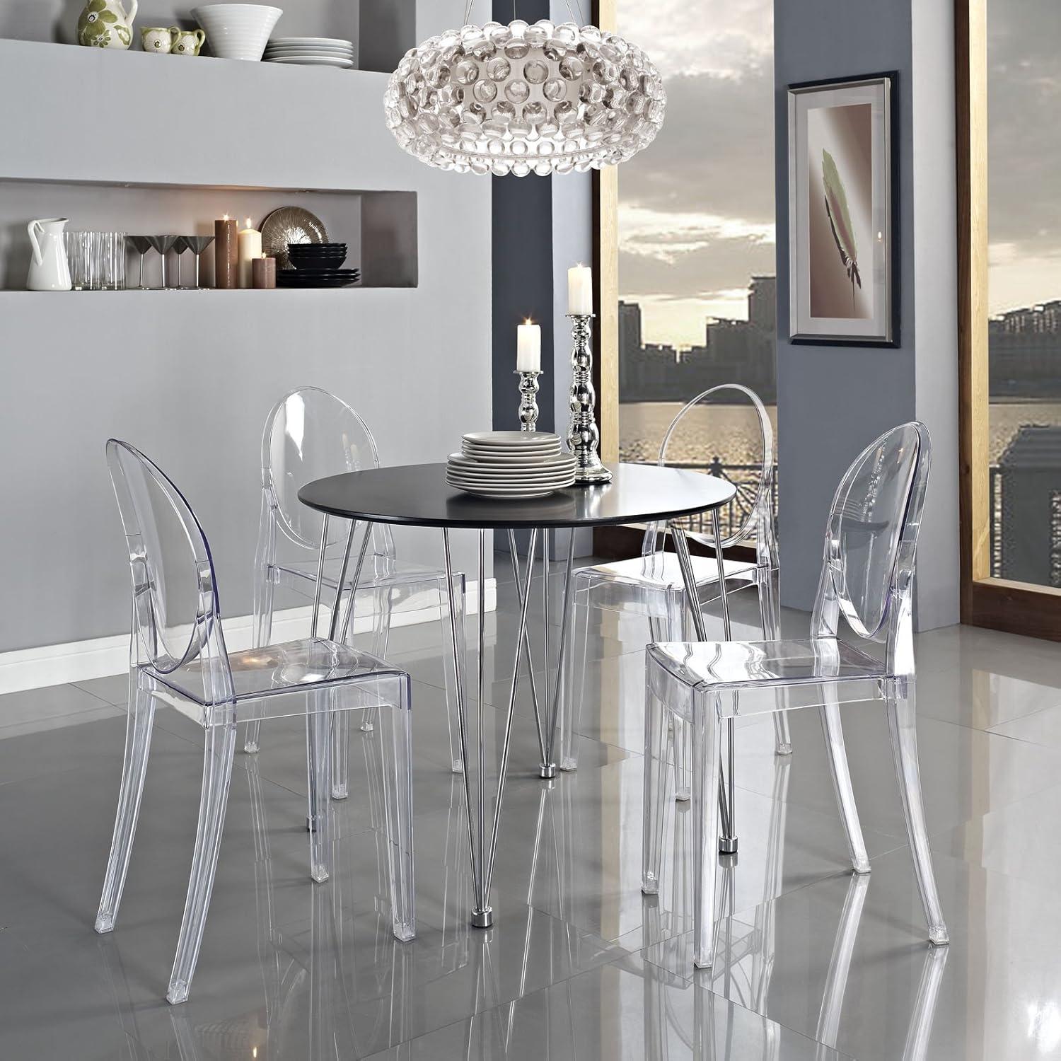 Modway Casper Dining Side Chair in Clear