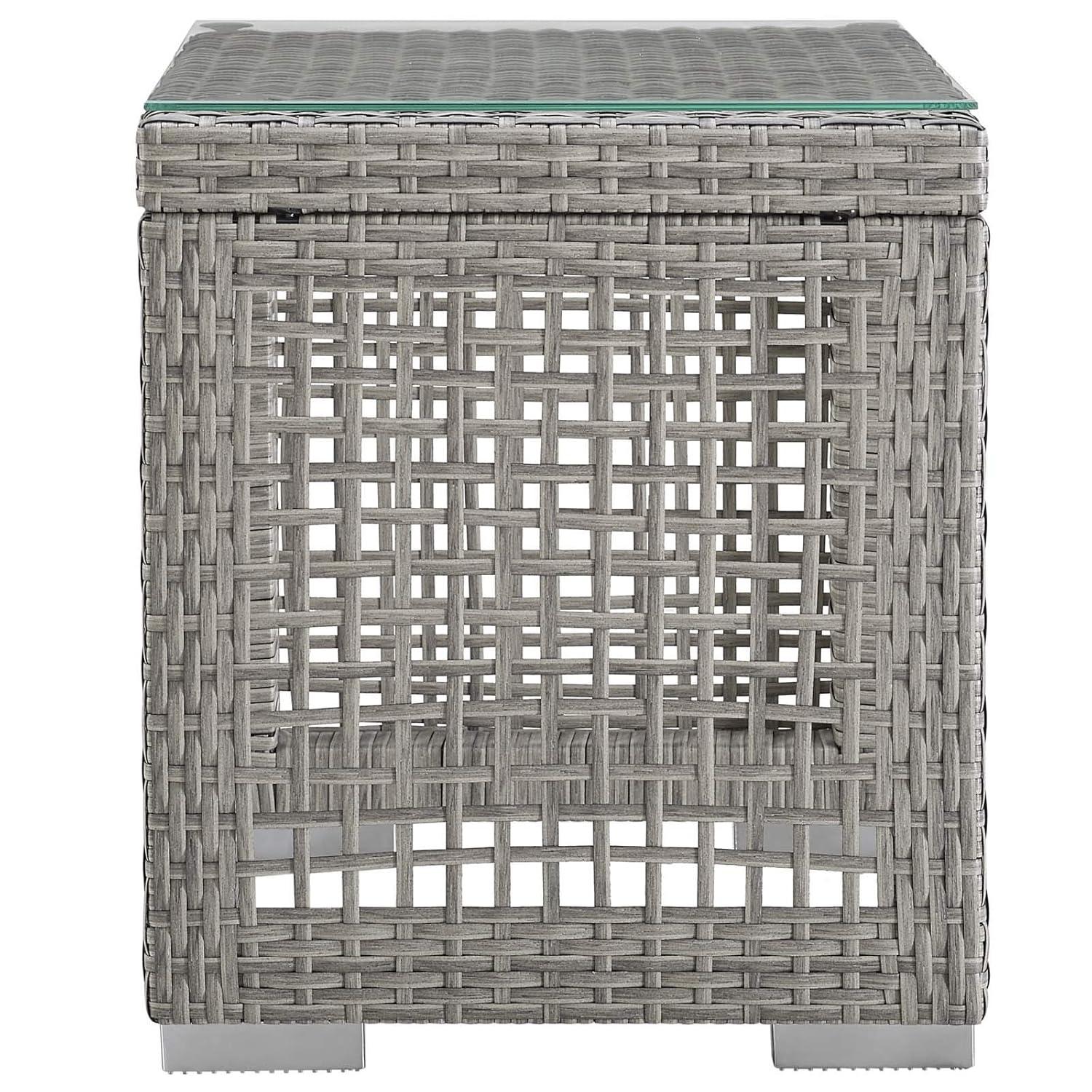 Modway Aura Outdoor Patio Wicker Rattan Side Table - Gray