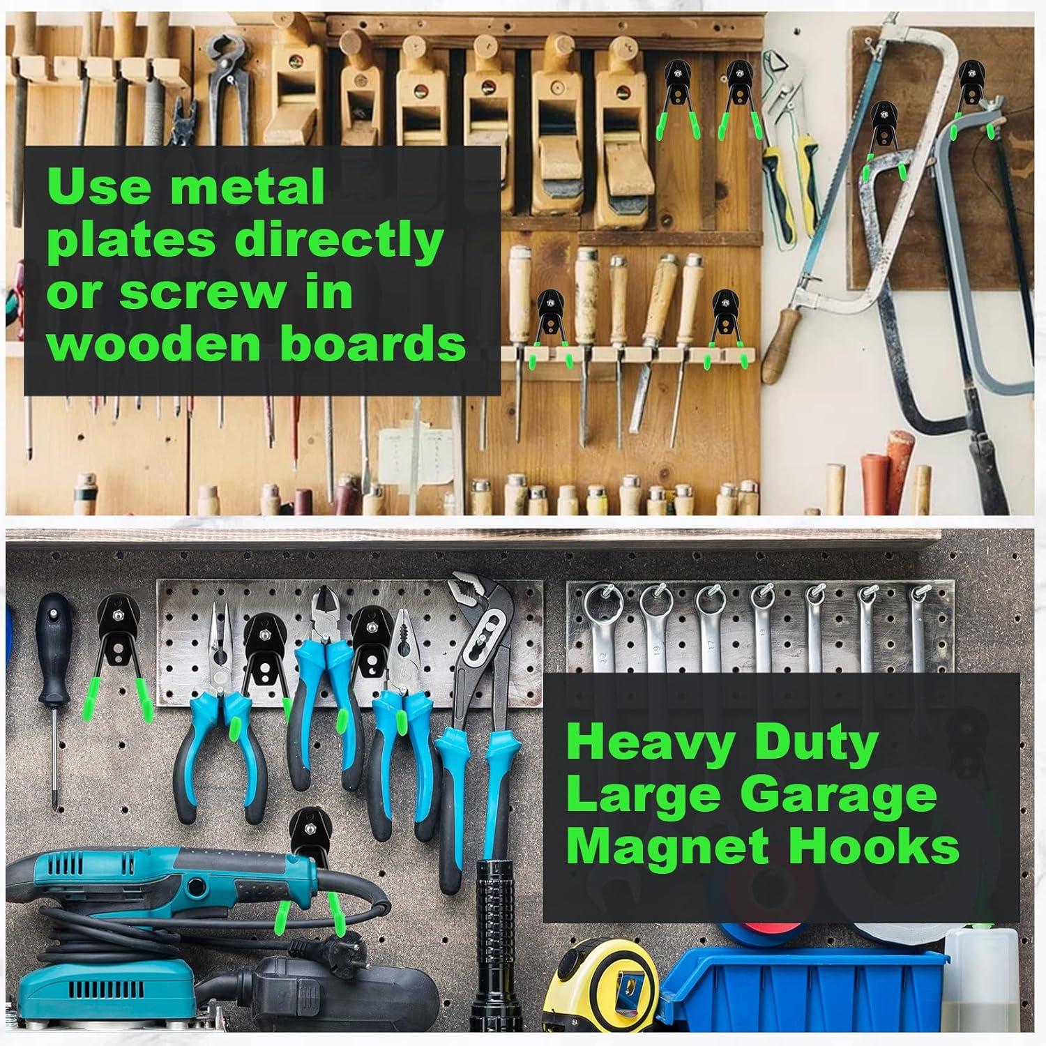 Garage Hooks Heavy Duty 12 Pack Steel Garage Storage Hooks Tool Hangers for Garage Wall Utility Wall Mount Garage Hooks and Hangers with Anti Slip Coating for Garden Tools Ladders Bulky Items