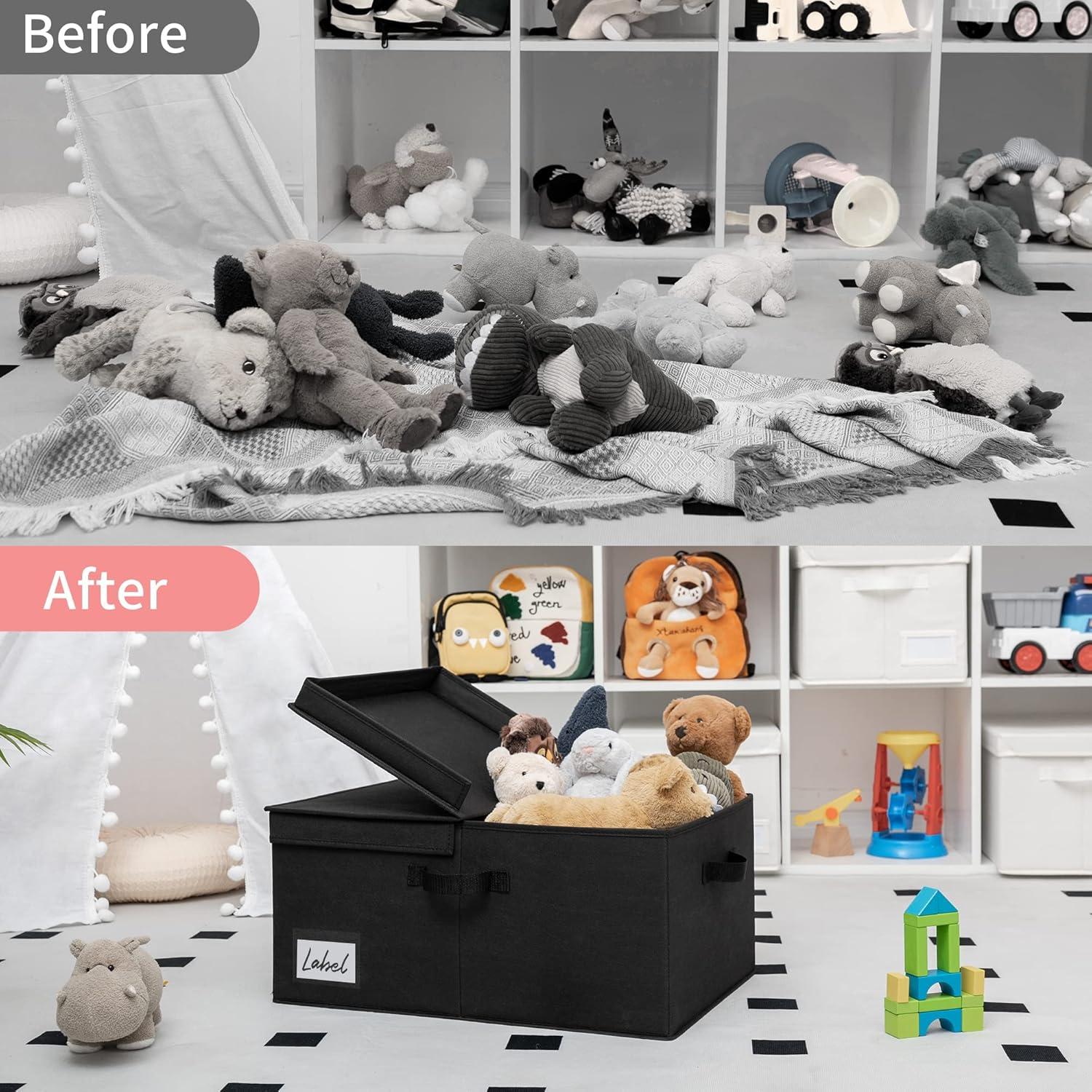 GRANNY SAYS Fabric Storage Bin with Lid, Decorative Storage Box, Extra Large Storage Baskets, Closet Organizer, Gray, 1-Pack