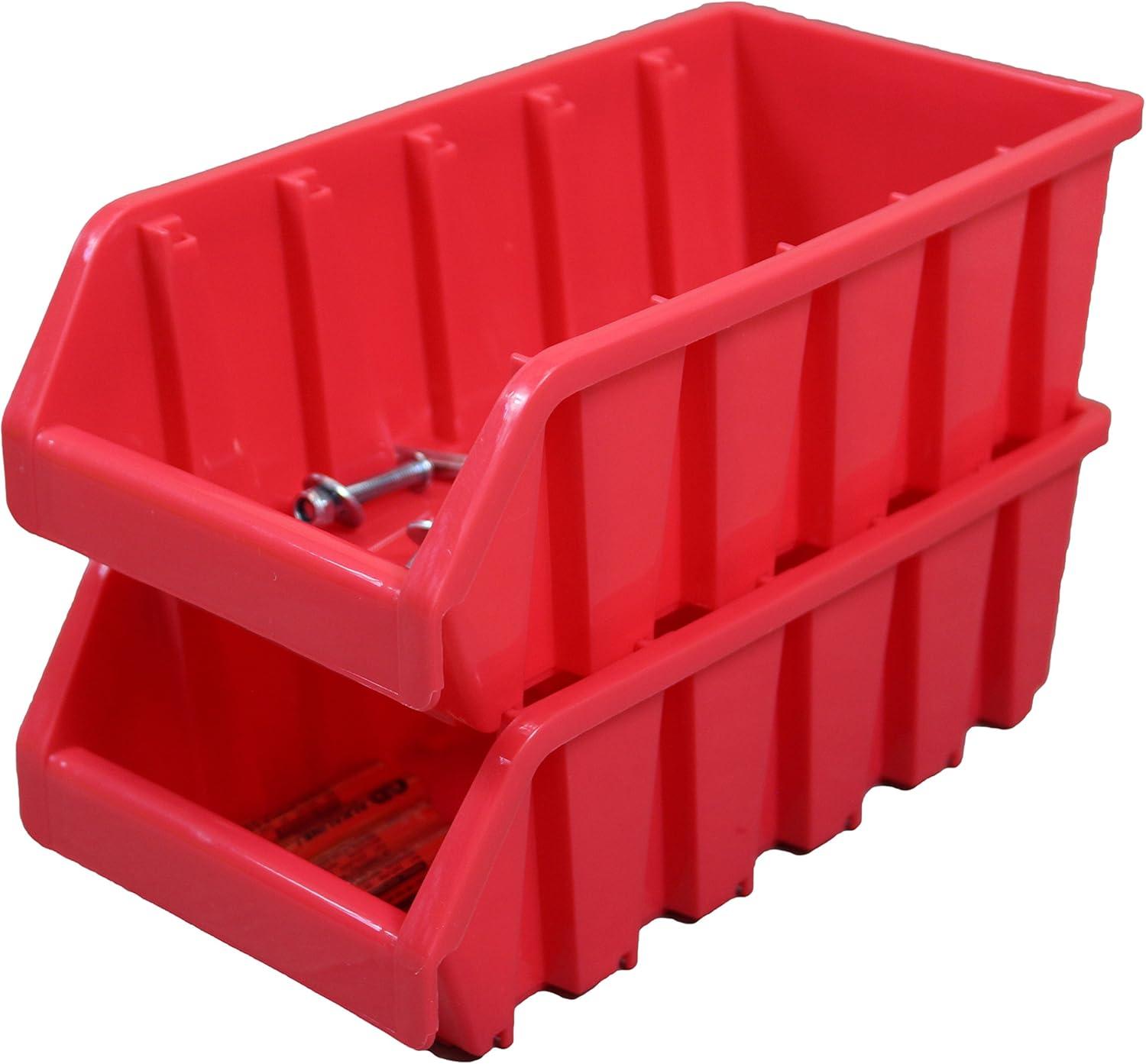 Basicwise Plastic Storage Stacking Bins