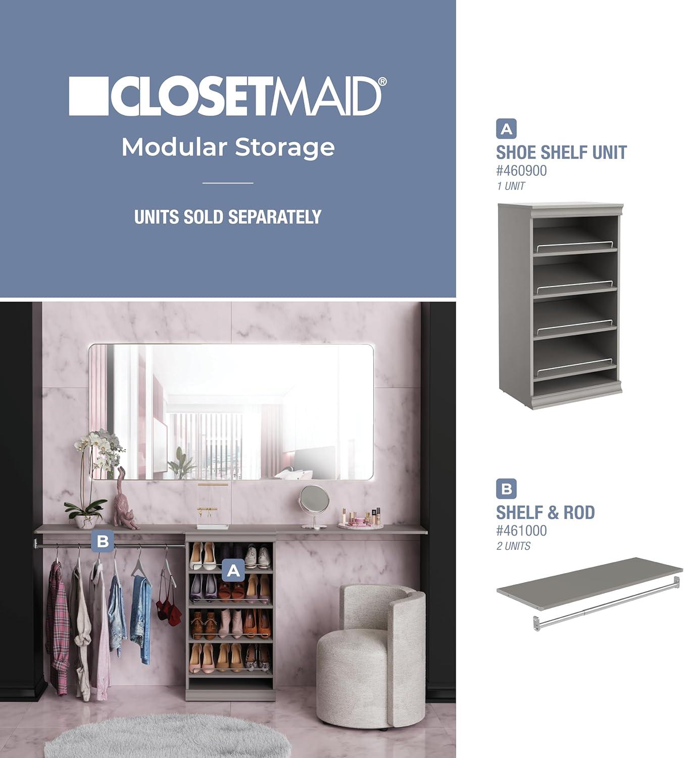 Modular Storage 21.38" W Shoe Shelf Unit with 4 Shelves