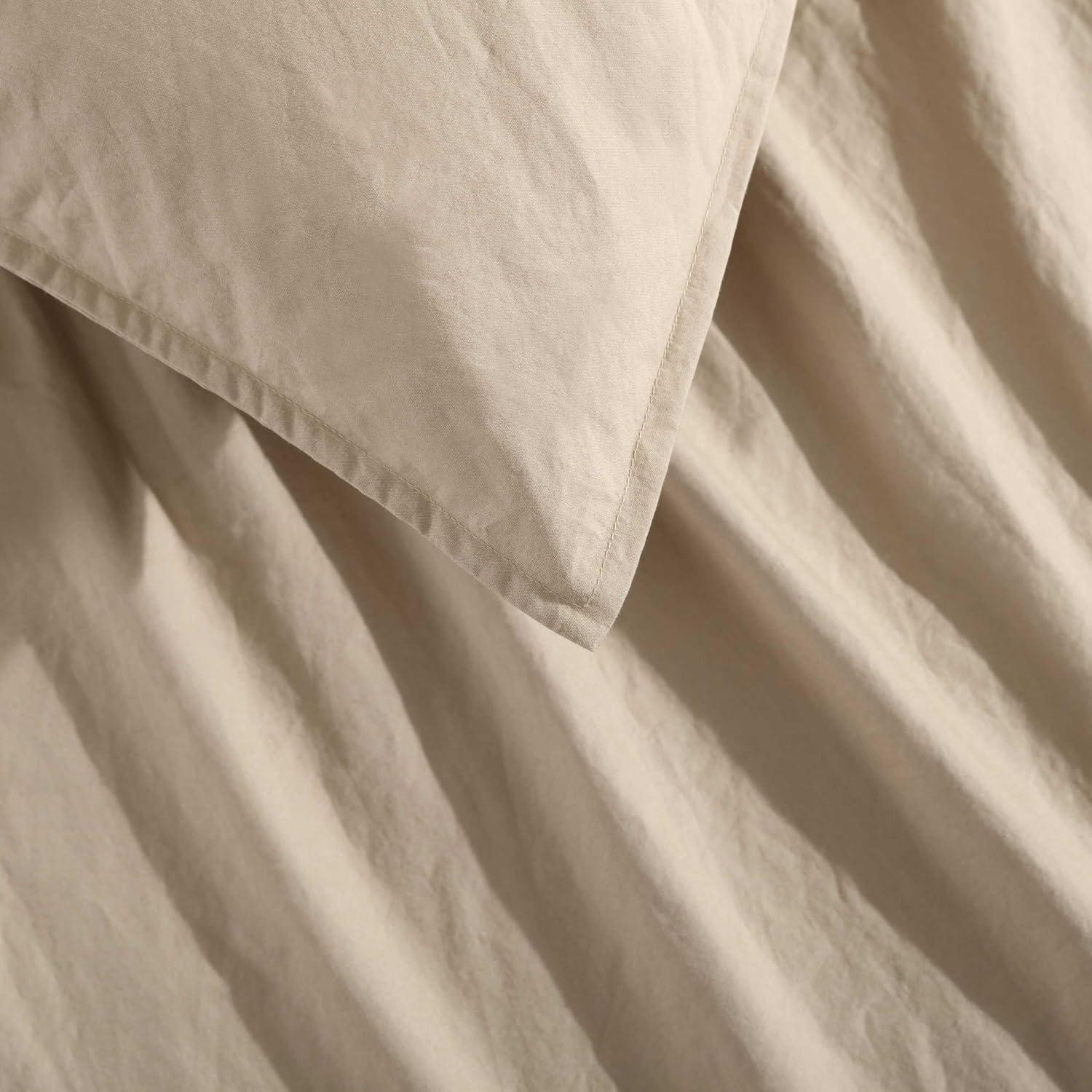 Calvin Klein Washed Percale Cotton Solid Comforter Set