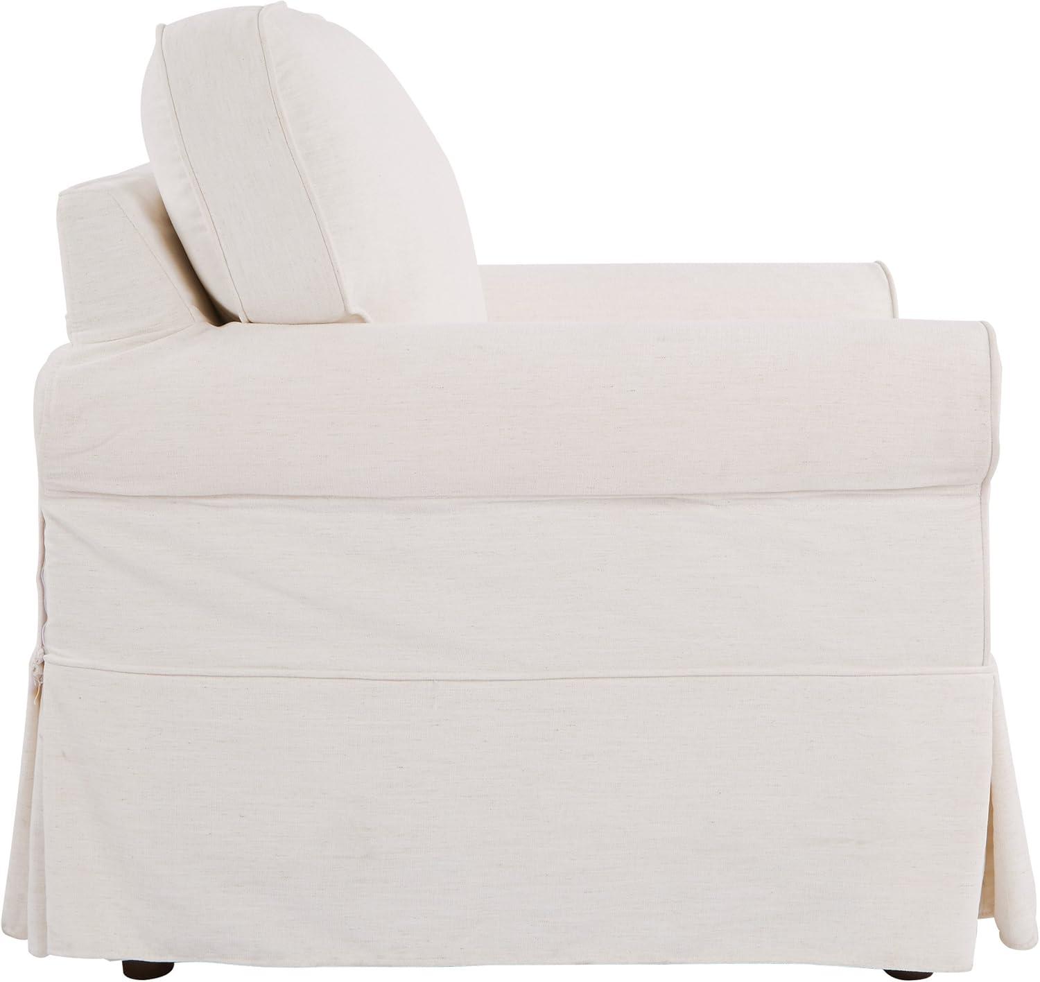 Ashton Chair with Ivory Beige Fabric Slip Cover