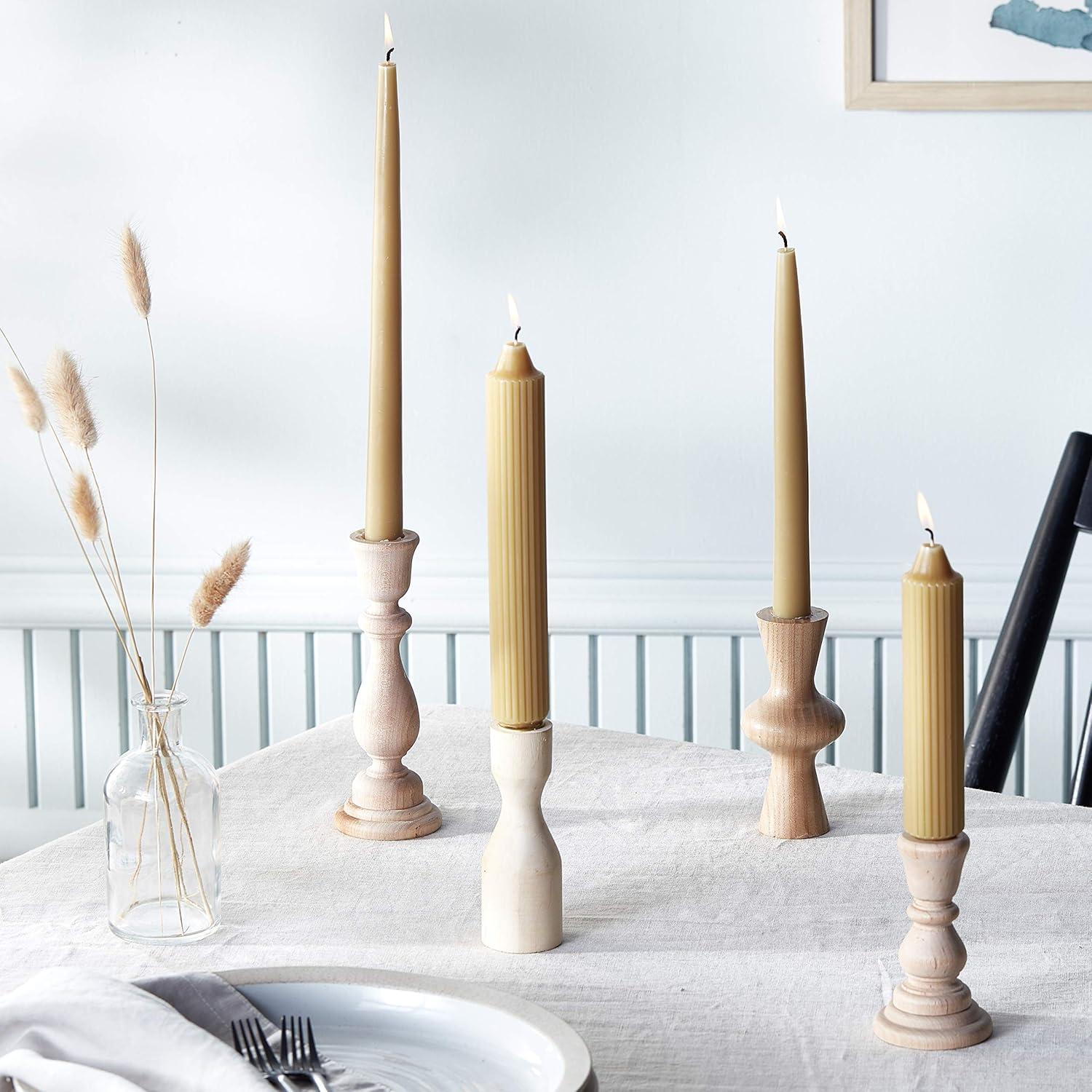 12 Piece Unscented Taper Candle Set