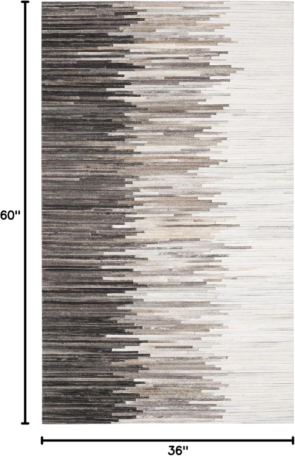 Studio Leather STL225 Hand Woven Indoor Runner Rug - Charcoal/Ivory - 2'3"x7' - Safavieh