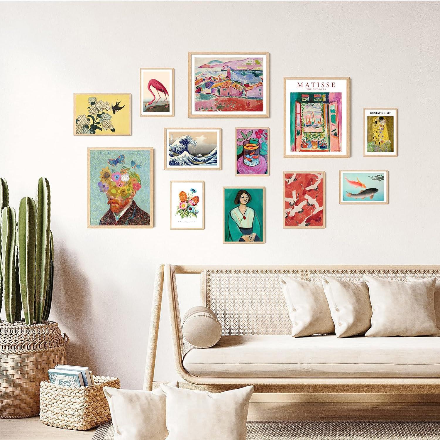 97 Decor Vintage Eclectic Wall Art Prints - Maximalist Funky Pictures, Bright Famous Artist Prints For Wall Decor, Gallery Colorful Art Posters For Bedroom (unframed)