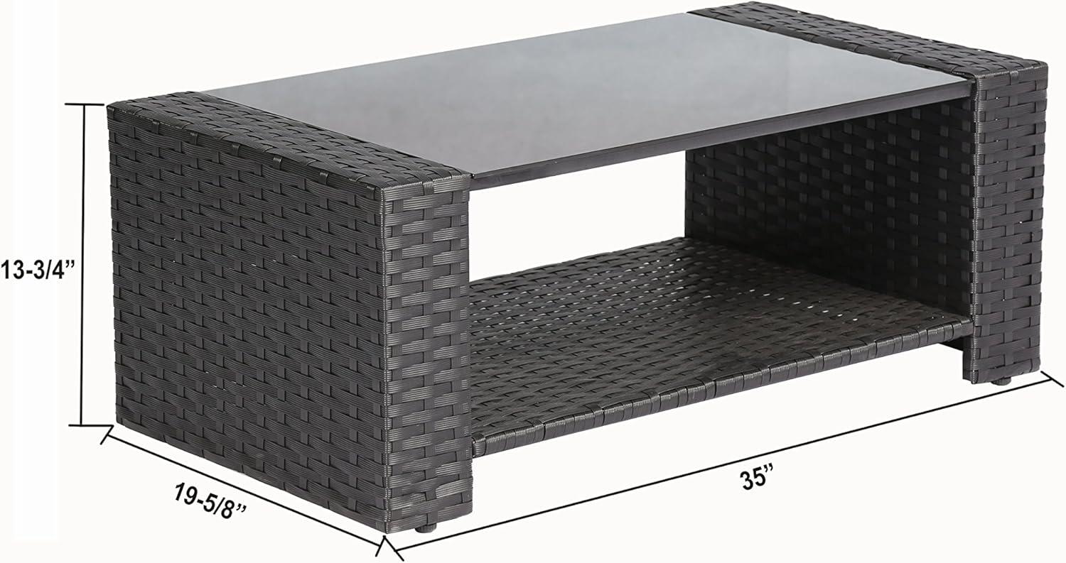 Baner Garden Complete Patio 4 Piece Rattan Wicker Conversation Set