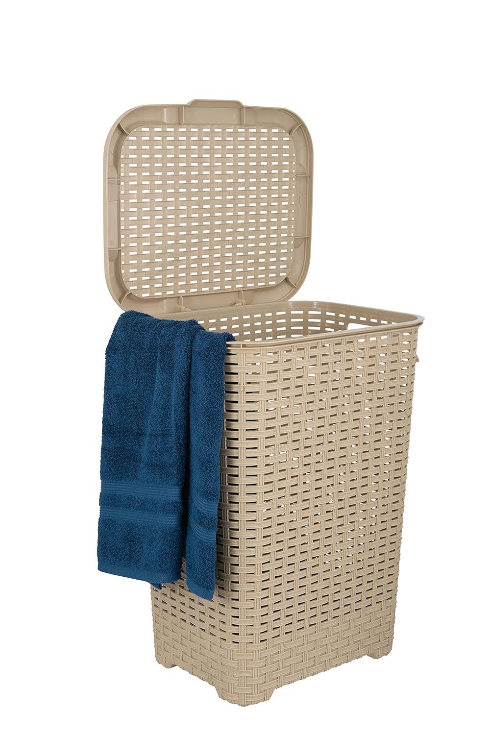 Rebrilliant Plastic Laundry Hamper with Handles