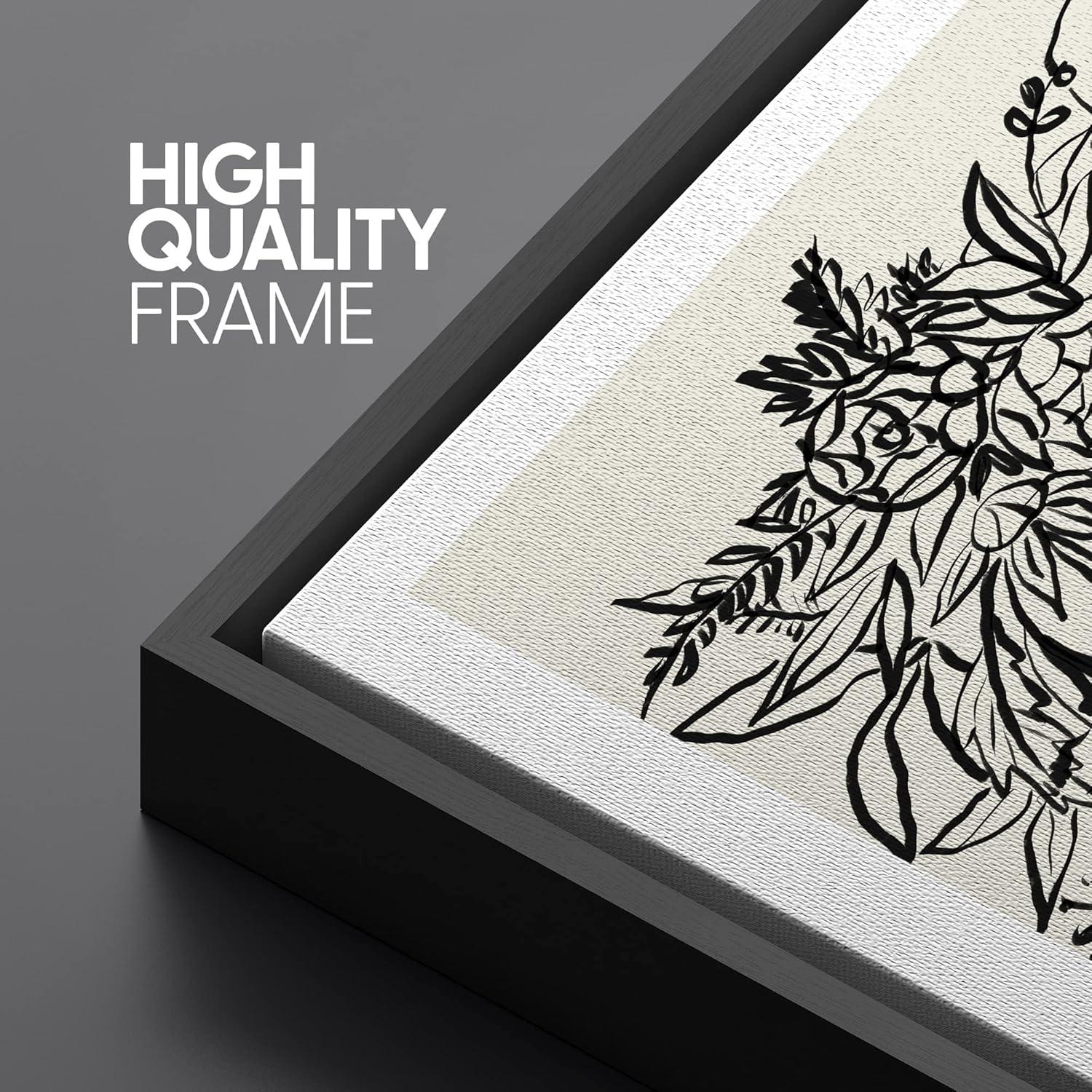 SIGNLEADER Abstract Black Floral Woman Artwork Modern Wall Art Framed Canvas by Henri Matisse Painting Print