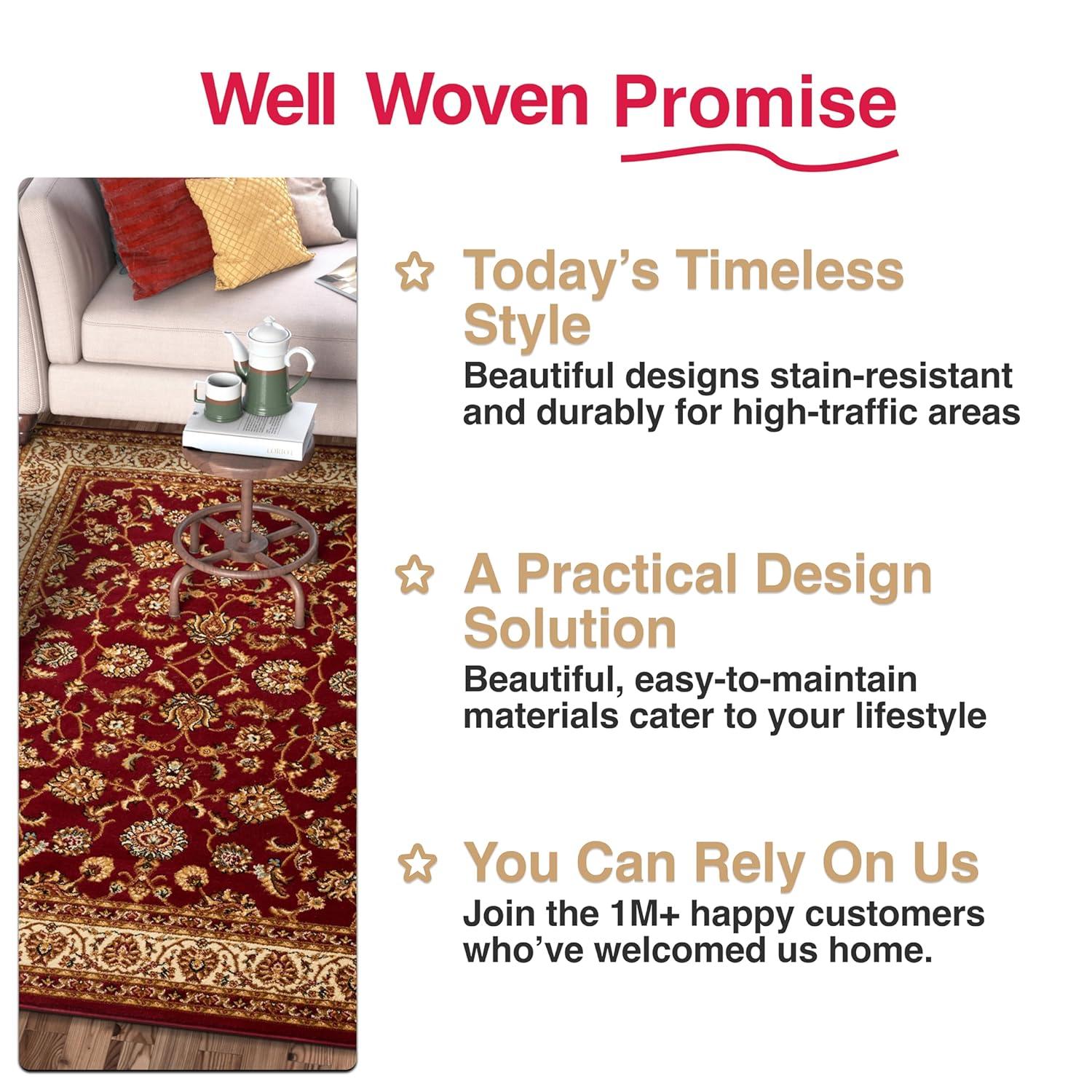 Noble Sarouk Red Persian Floral Oriental Formal Traditional Rug 3x10 ( 2'7" x 9'6" Runner ) Modern Contemporary Transitional Soft Rug