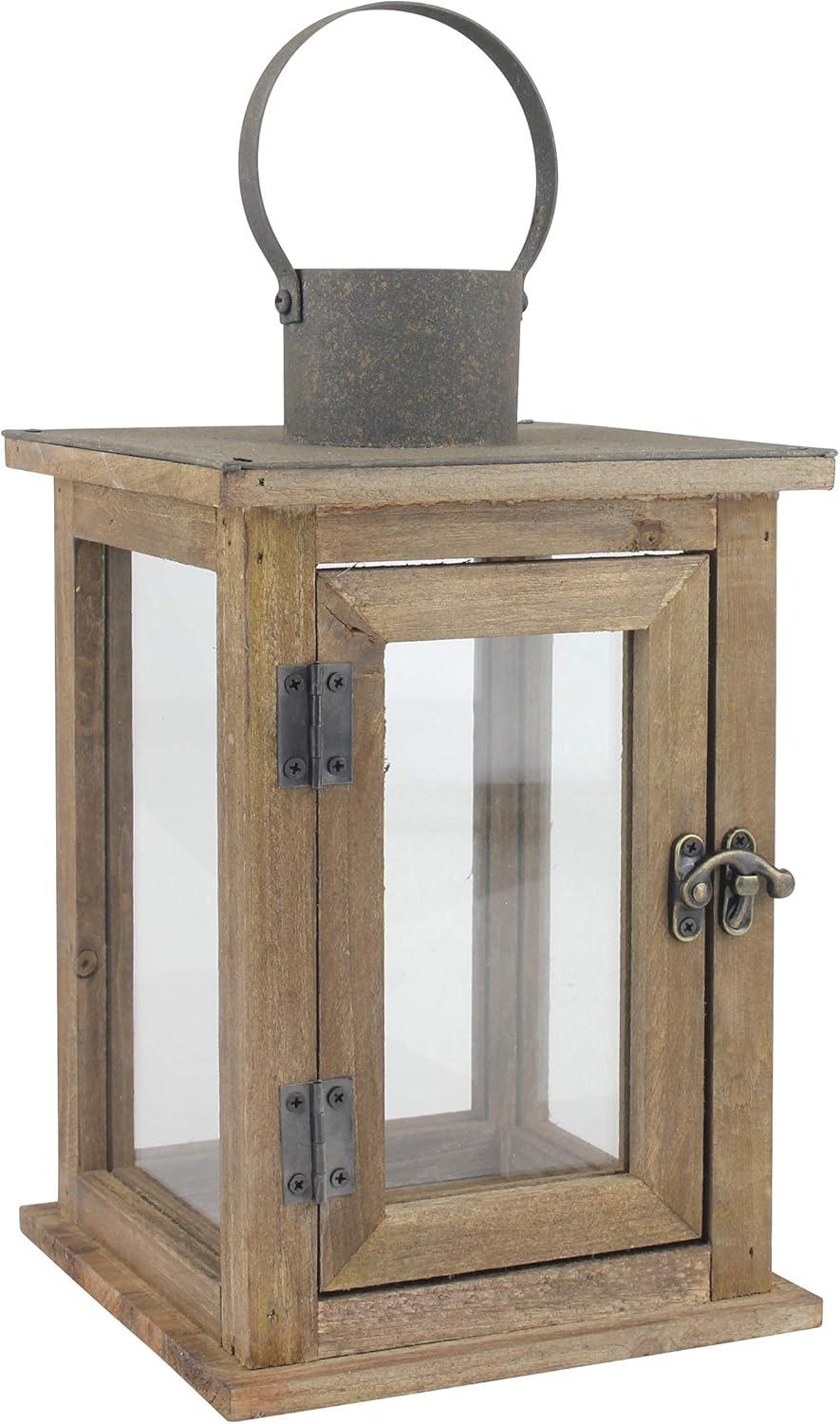 Stonebriar Rustic Wooden Candle Holder Lantern - CKK Home Decor