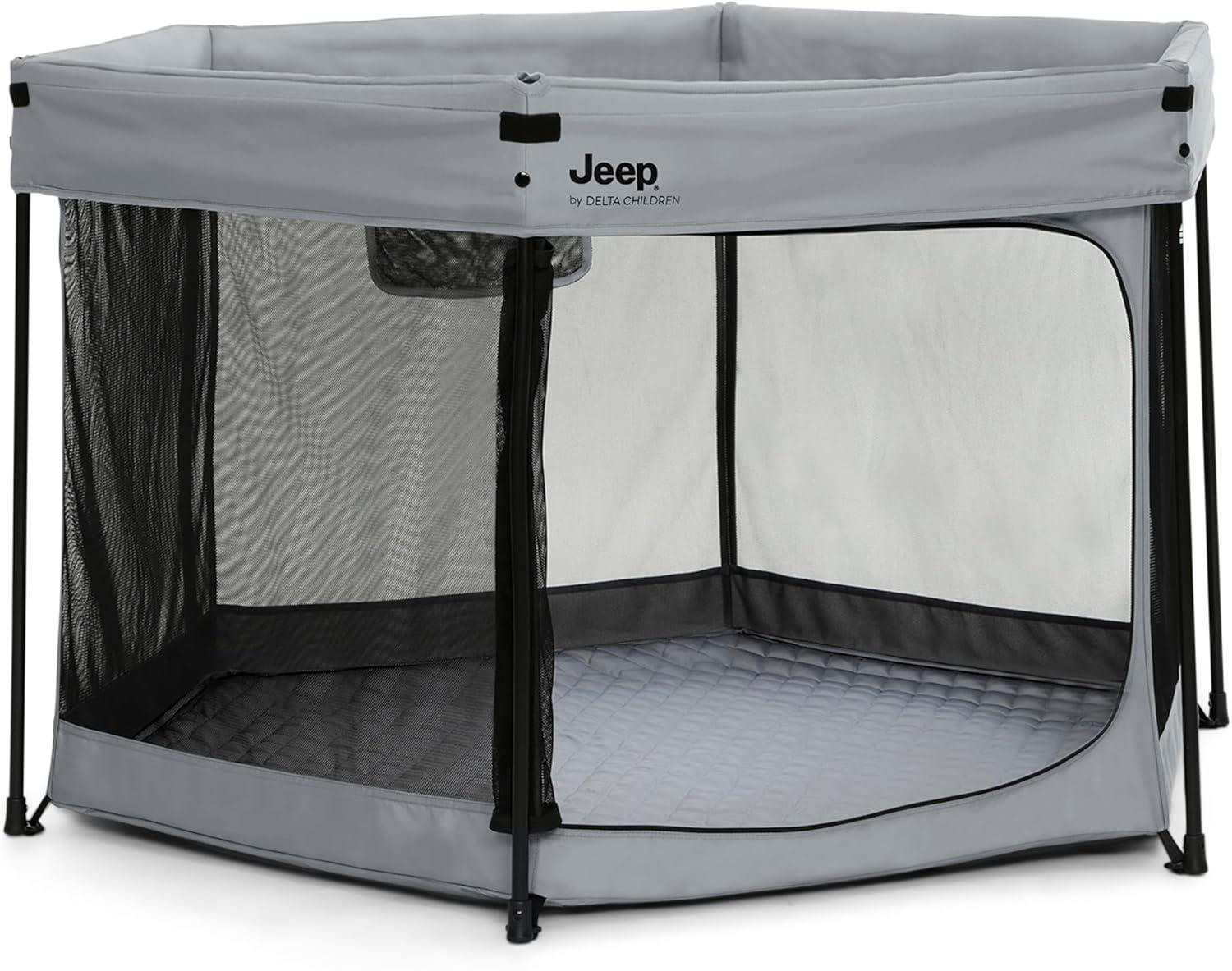 Jeep Hexagon Pop Up Playard with Removable Canopy