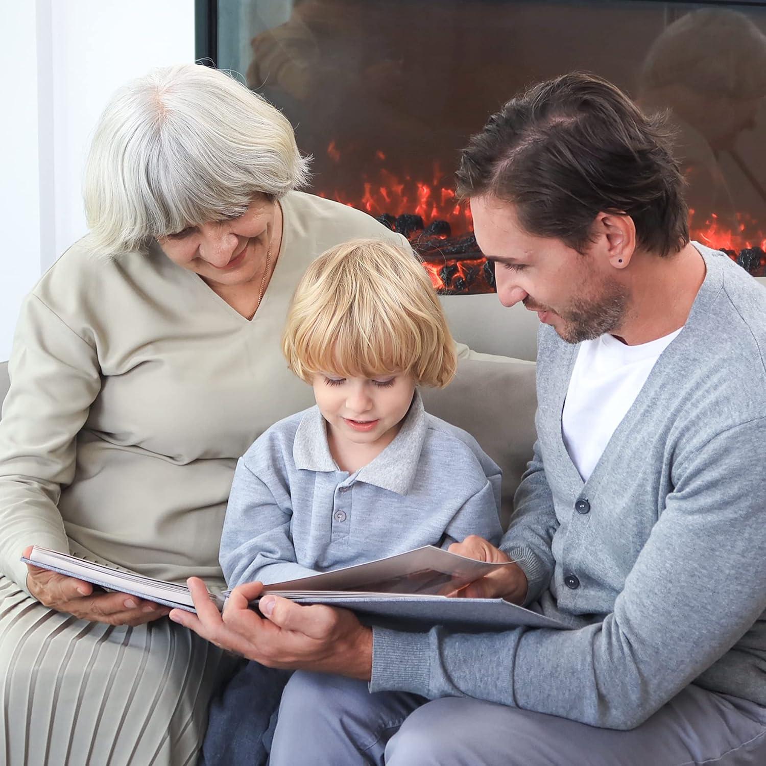 Vienrose Large Photo Album Self Adhesive for 4x6 5x7 8x10 Pictures Scrapbook Album DIY Scrap Book 40 Sticky Pages with A Metallic Pen Grey