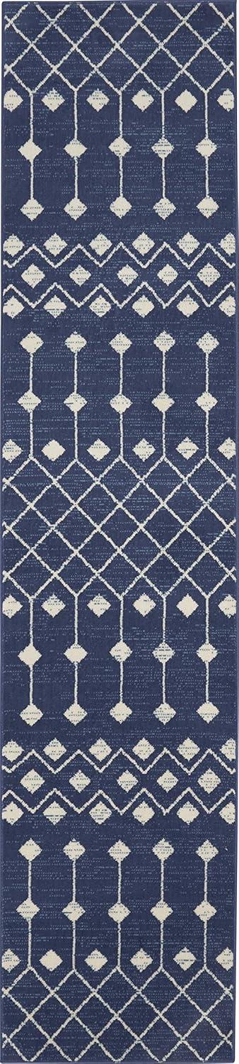 Nourison Grafix GRF37 Navy/White Indoor Area Rug - 5'3 x 7'3