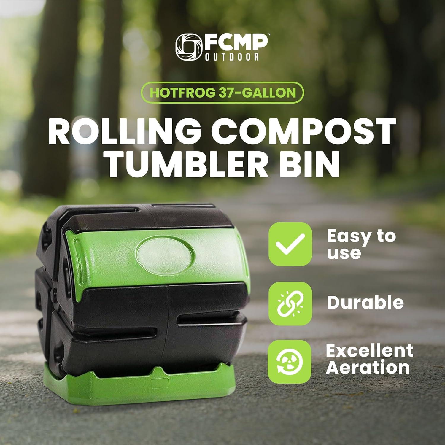 FCMP Outdoor Chamber Quick Curing Rolling Compost Tumbler Bin