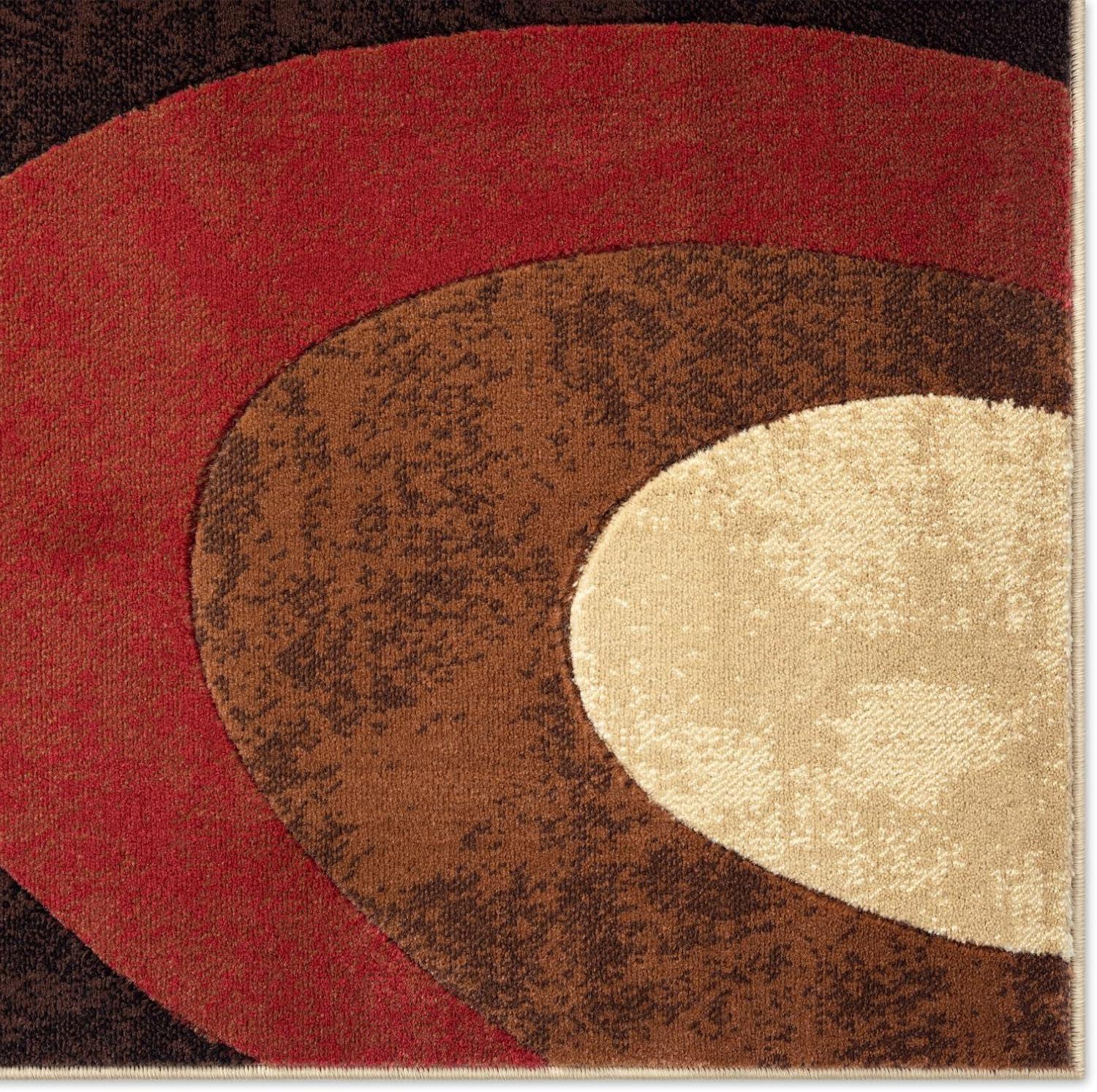 Home Dynamix Slade Contemporary Abstract Area Rug, Brown/Red, 3'11"x5'2"