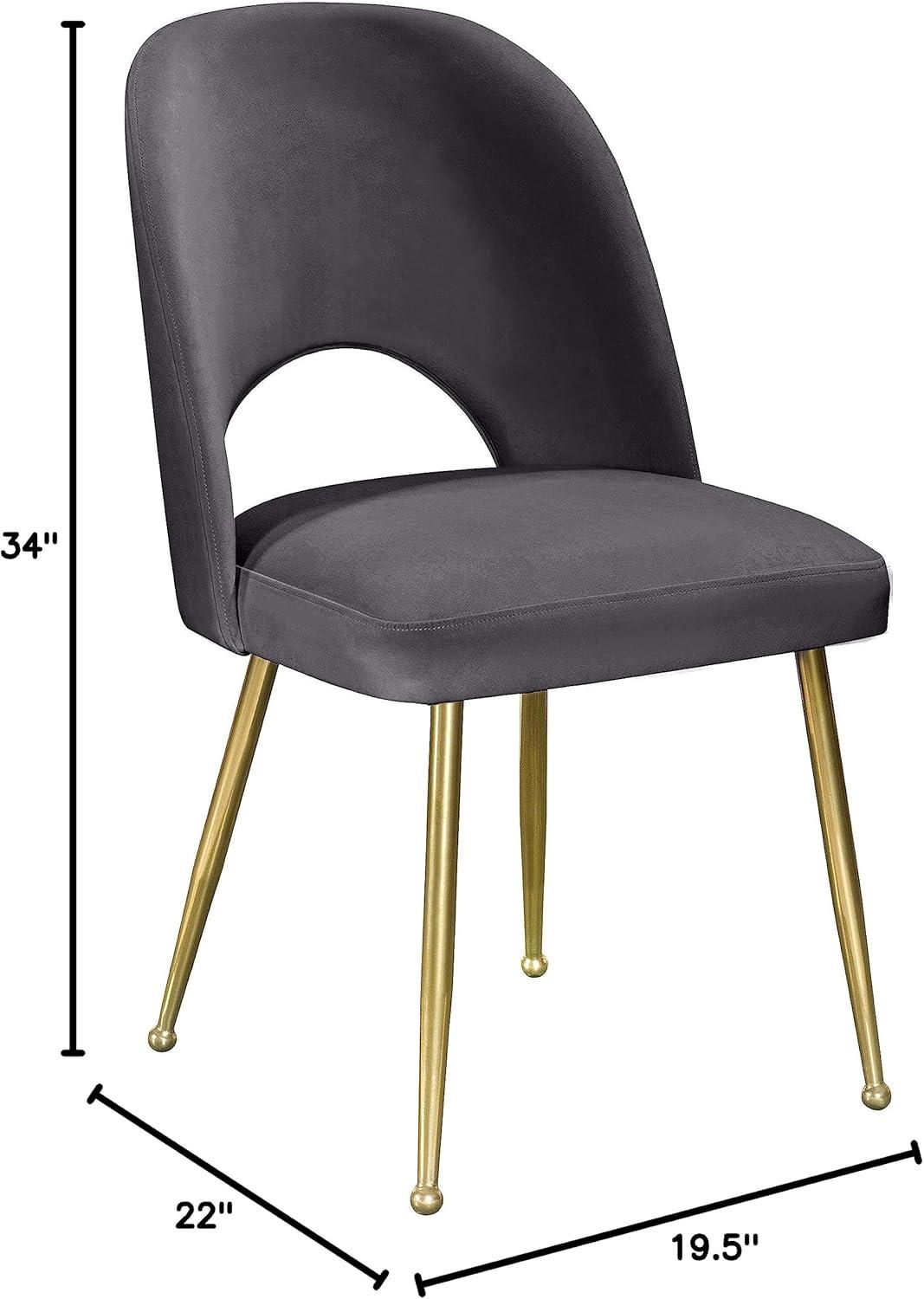 Meridian Furniture Logan Gray Velvet Dining Chair (Set of 2)