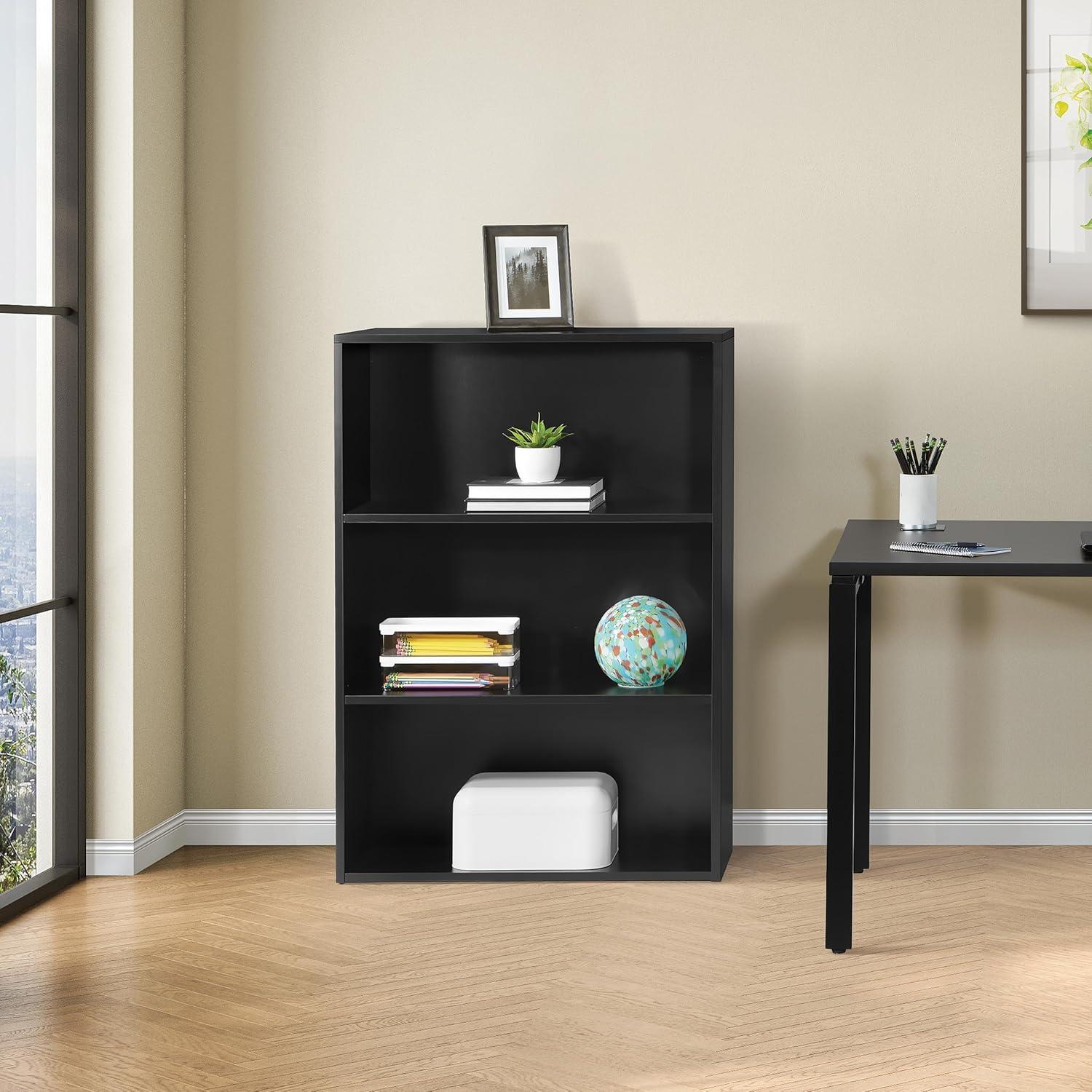 Prado 48 inch 3 Shelf Black Bookcase by Office Star