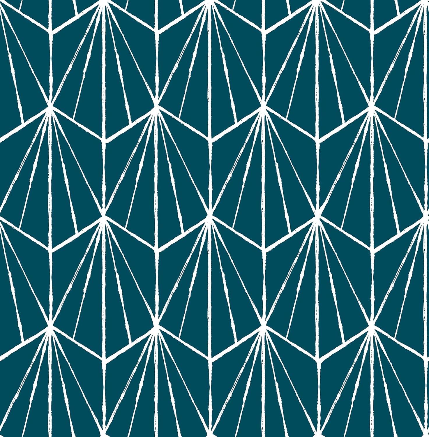 Indigo Geometric Self-Adhesive Peel and Stick Wallpaper