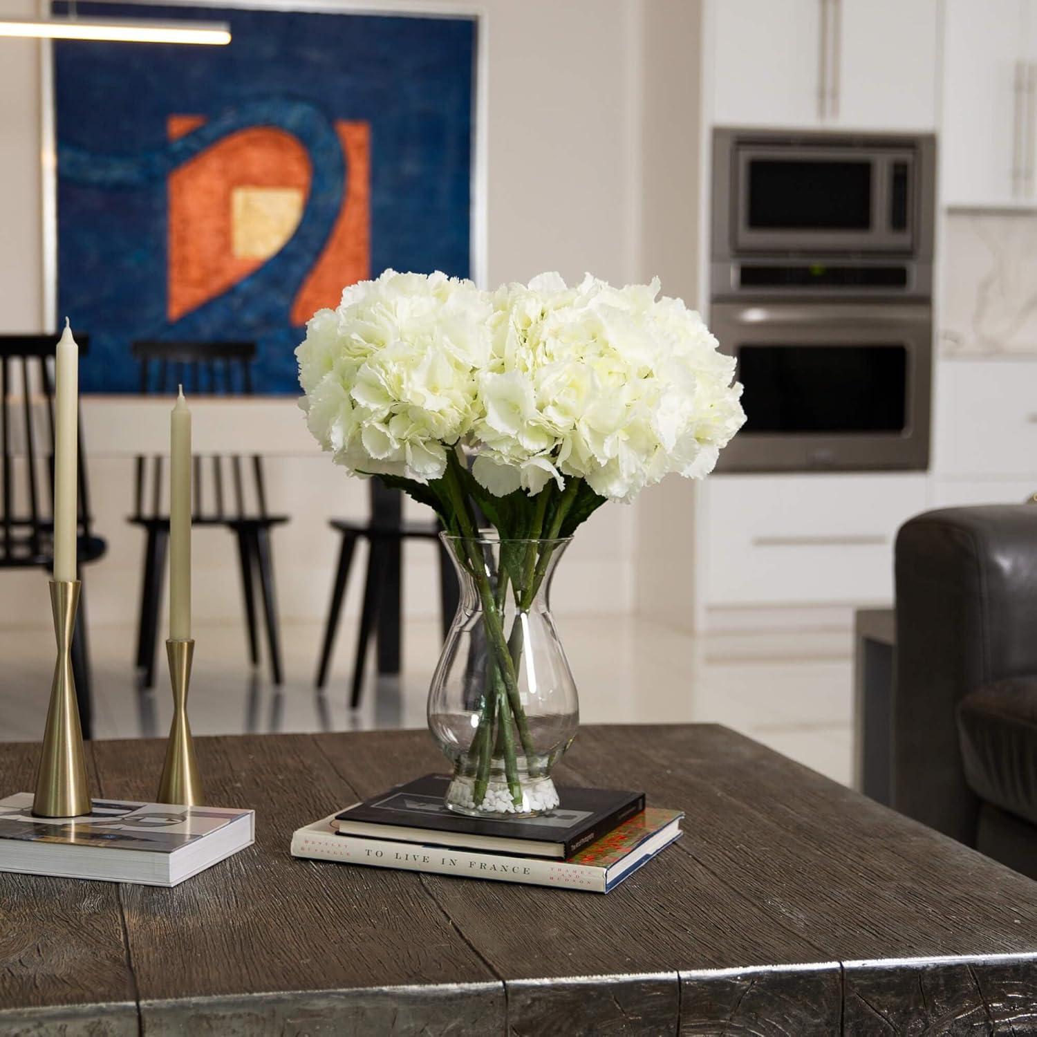 Nearly Natural Blooming Hydrangea with Vase Arrangement