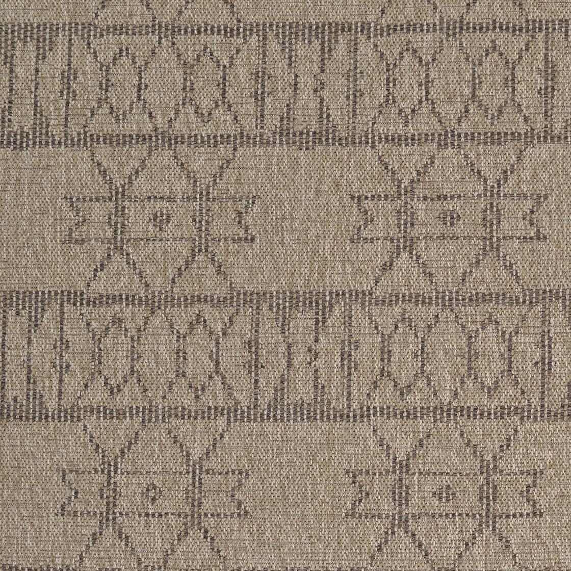 Natural Brown Flat Woven Synthetic Rectangular Area Rug