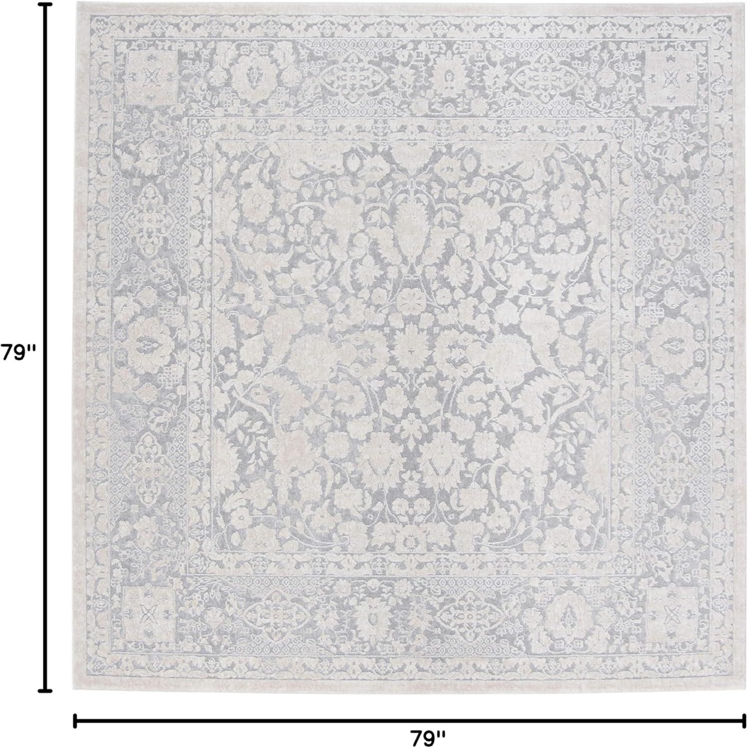 Reflection RFT667 Power Loomed Indoor Area Rug - Light Grey/Cream - 6'7"x6'7" - Safavieh.