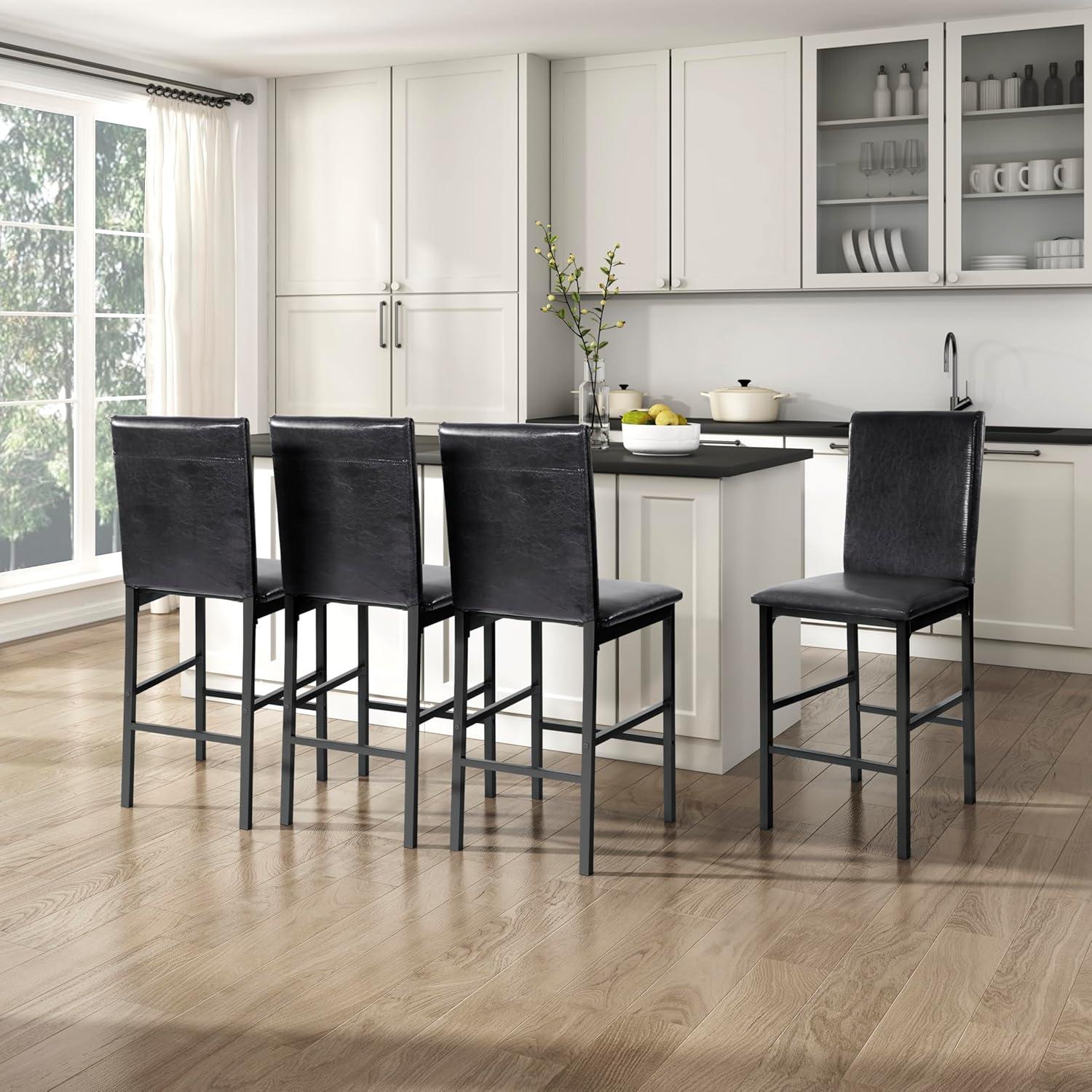 Hokku Designs Metal Frame Counter Height Chairs Set Of 4