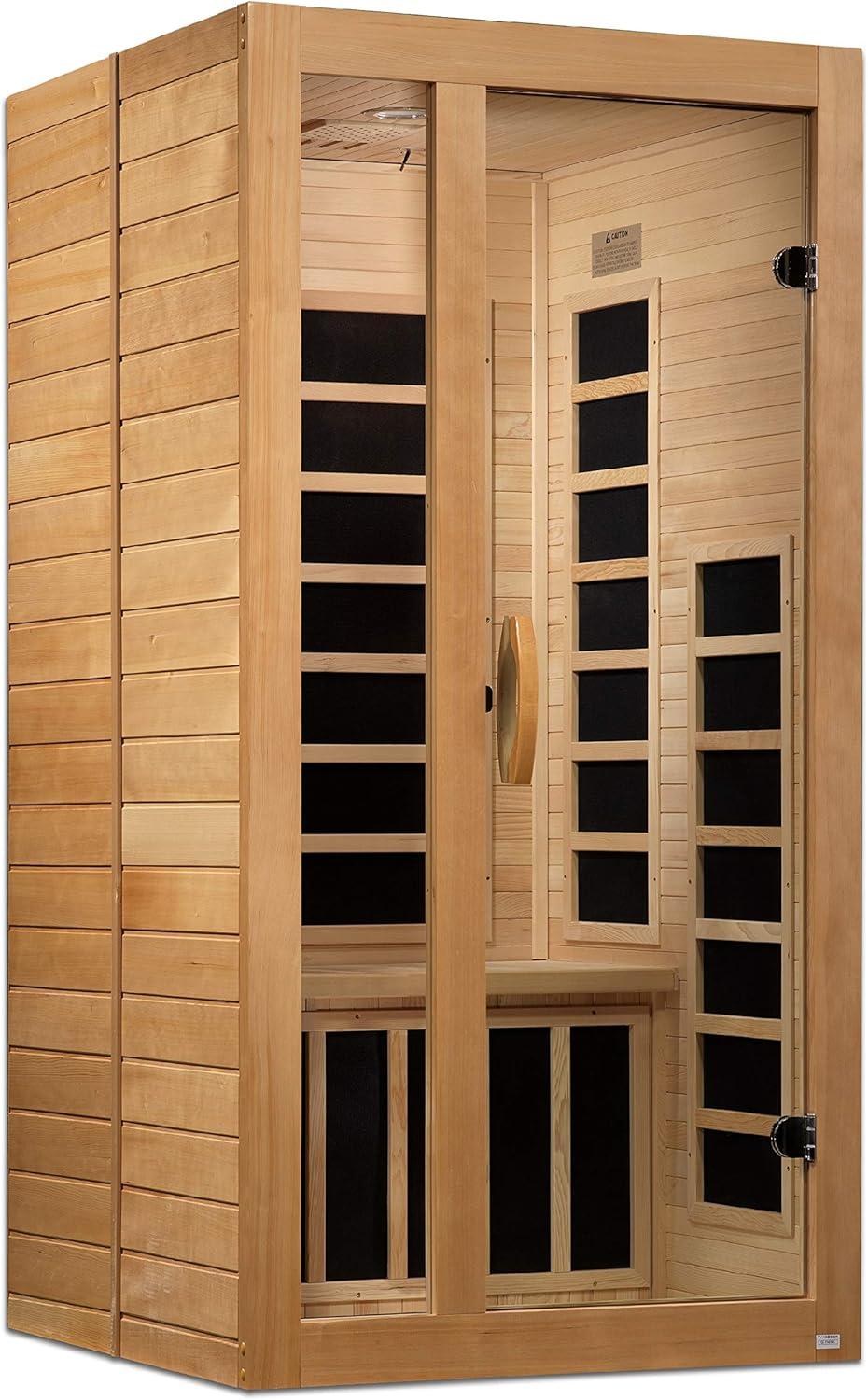 Dynamic Gracia 1-2-person Low EMF (Under 8MG) FAR Infrared Sauna (Canadian Hemlock)