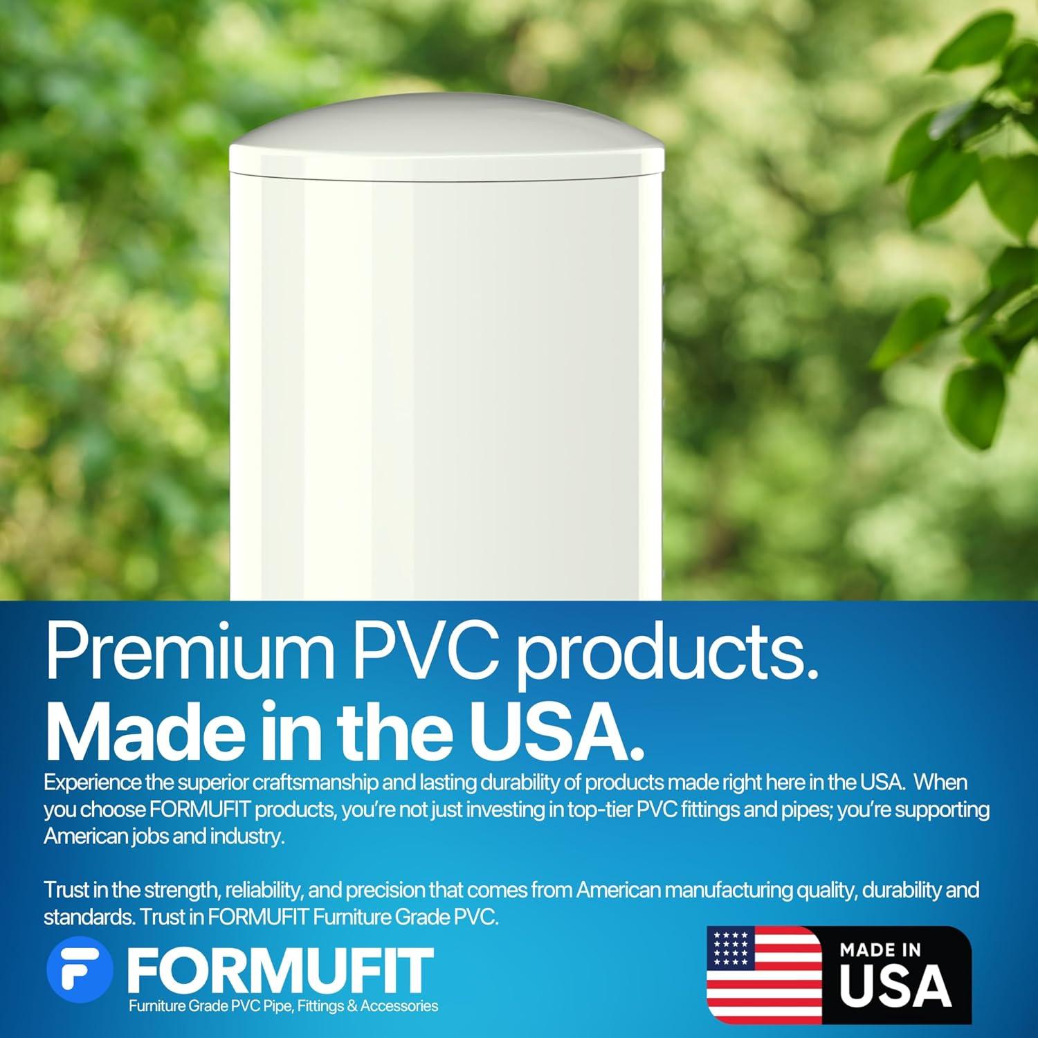 FORMUFIT F112IDC-WH-10 PVC Internal Domed End Cap, Furniture Grade, 1-1/2" Size, White (Pack of 10)