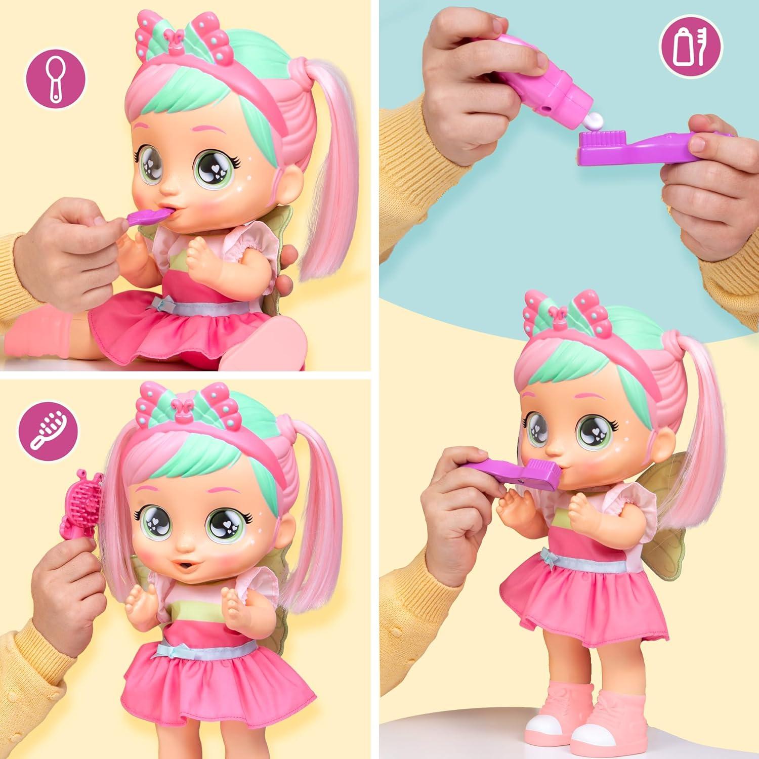 Cry Babies Bella's Morning Routine Interactive 13.6" Baby Doll with 25+ Baby Sounds and Interactive Accessories