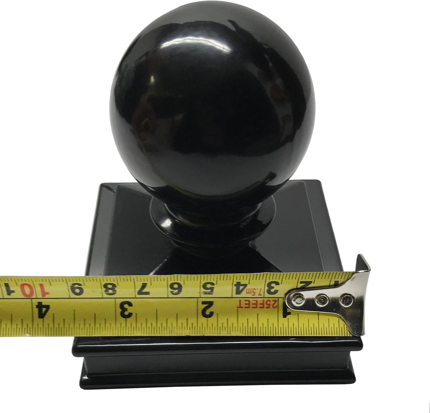 Black Aluminum 3" x 3" Ball Top Post Cap