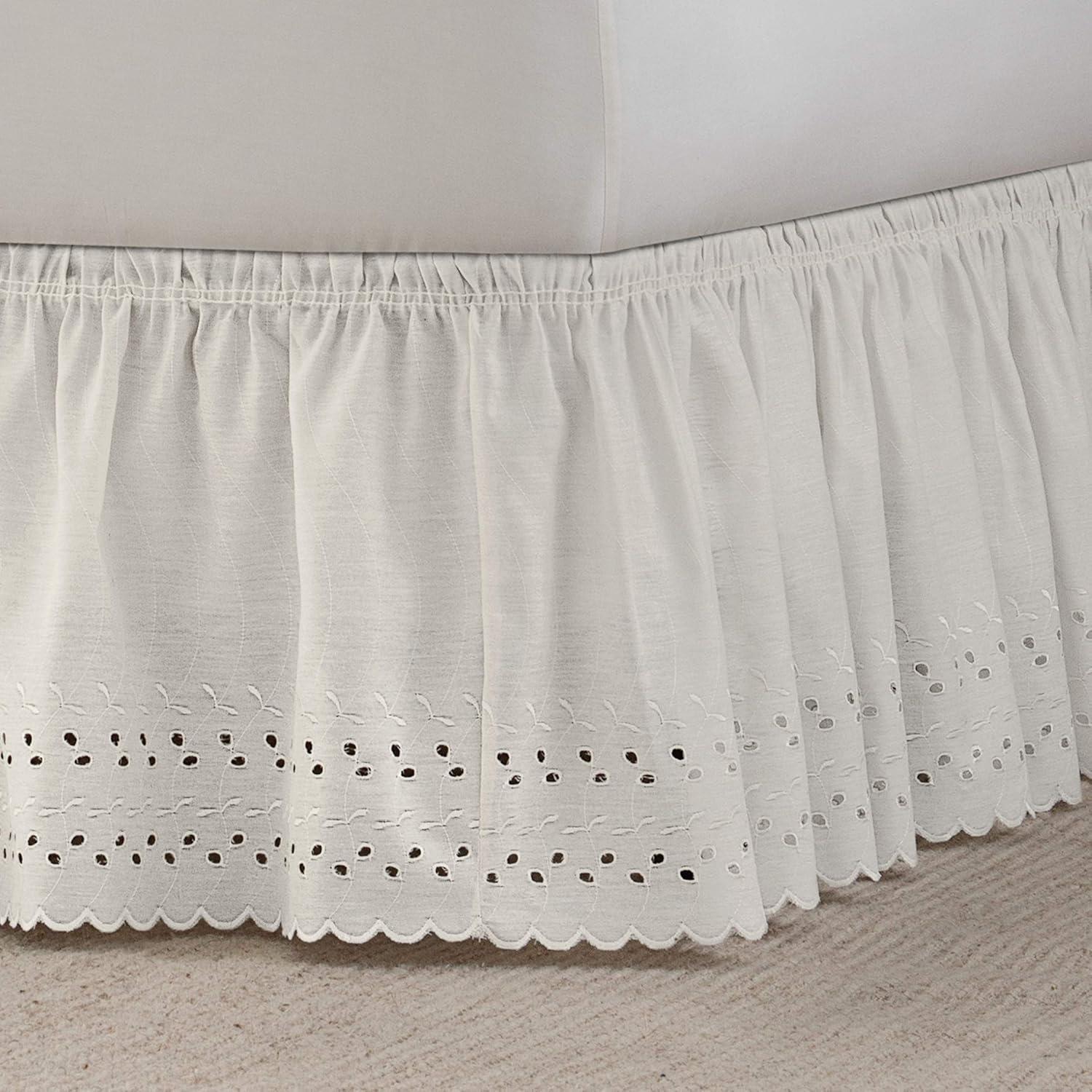 Wrap Around Eyelet Ruffled Bed Skirt - EasyFit™