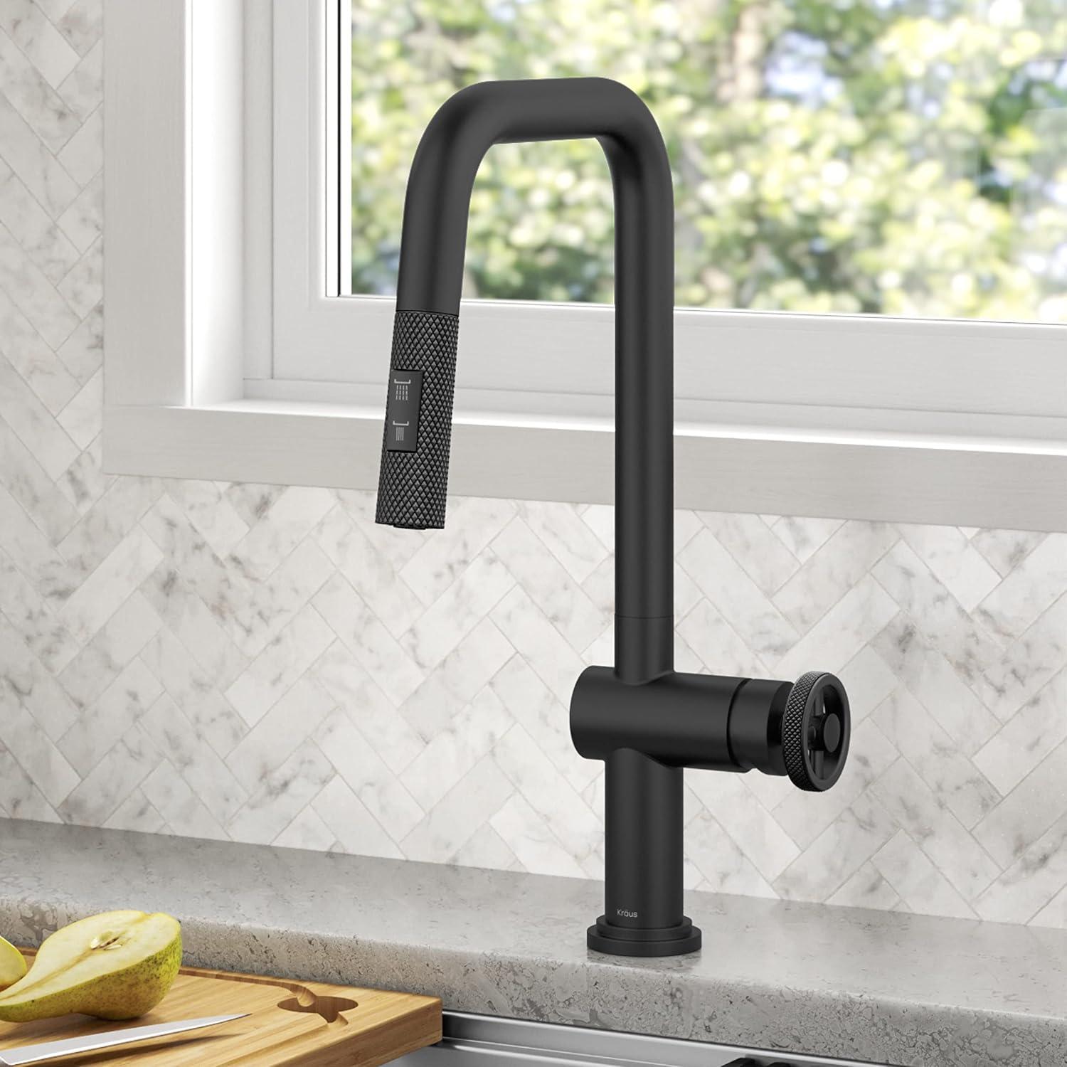 Urbix Industrial Pull-Down Single Handle Kitchen Faucet