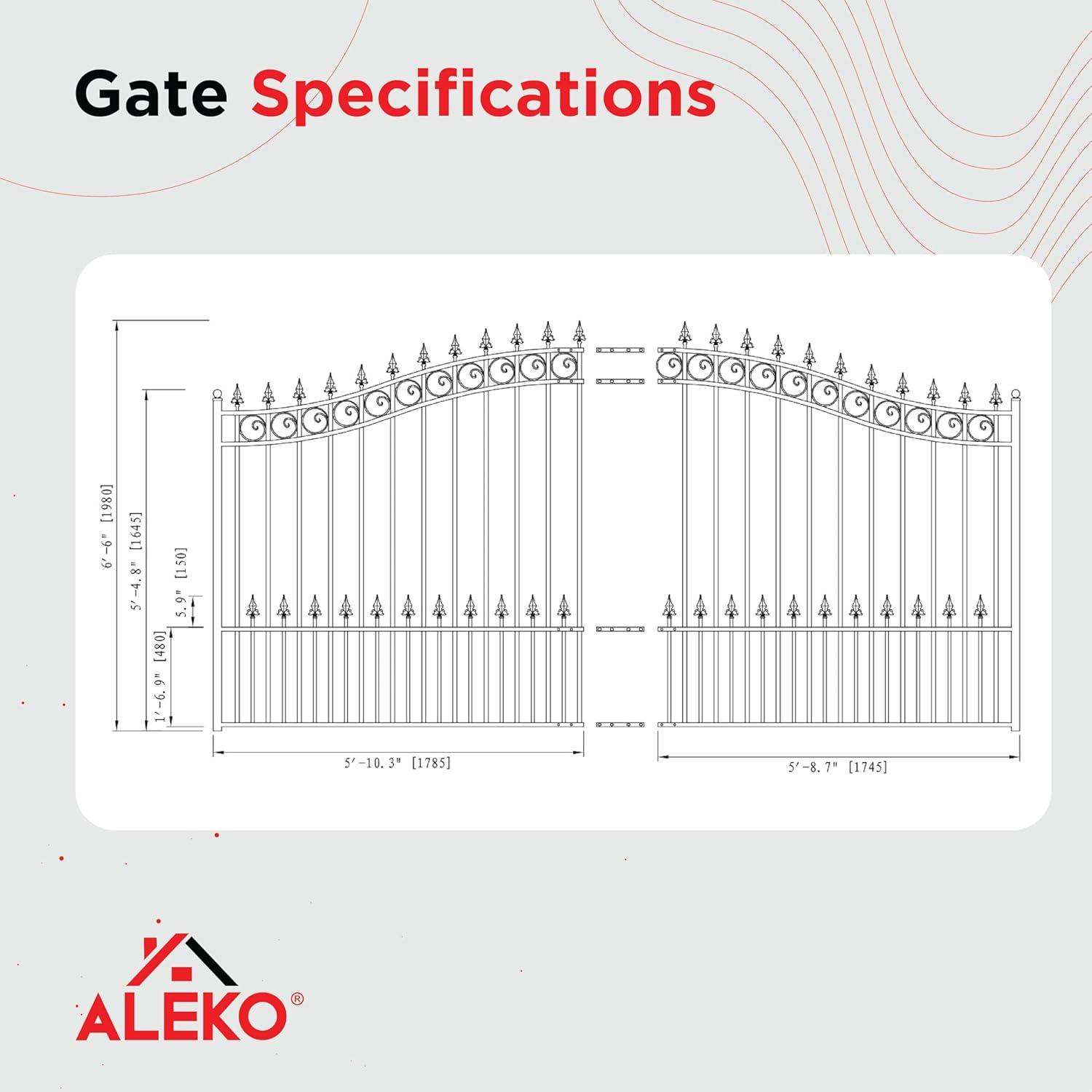 ALEKO Prague Style Ornamental Steel Single Sliding 12' Driveway Gate