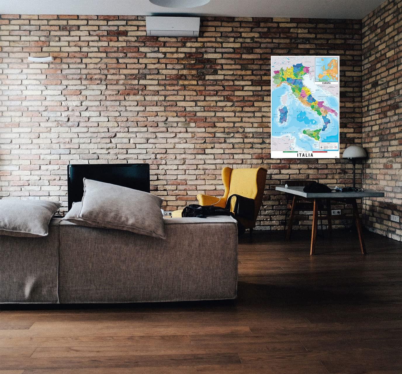 Map Of Italy - Poster / Print (Italia Map In Italian) (Size: 24" X 36")