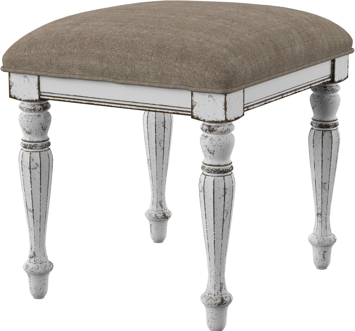 Magnolia Manor White Vanity Stool