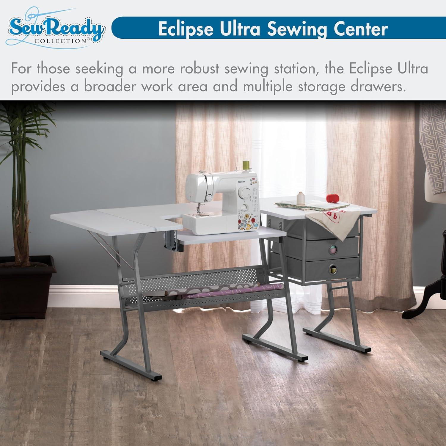 Sew Ready 60.25'' x 23.75'' Sewing Table with Sewing Machine Platform