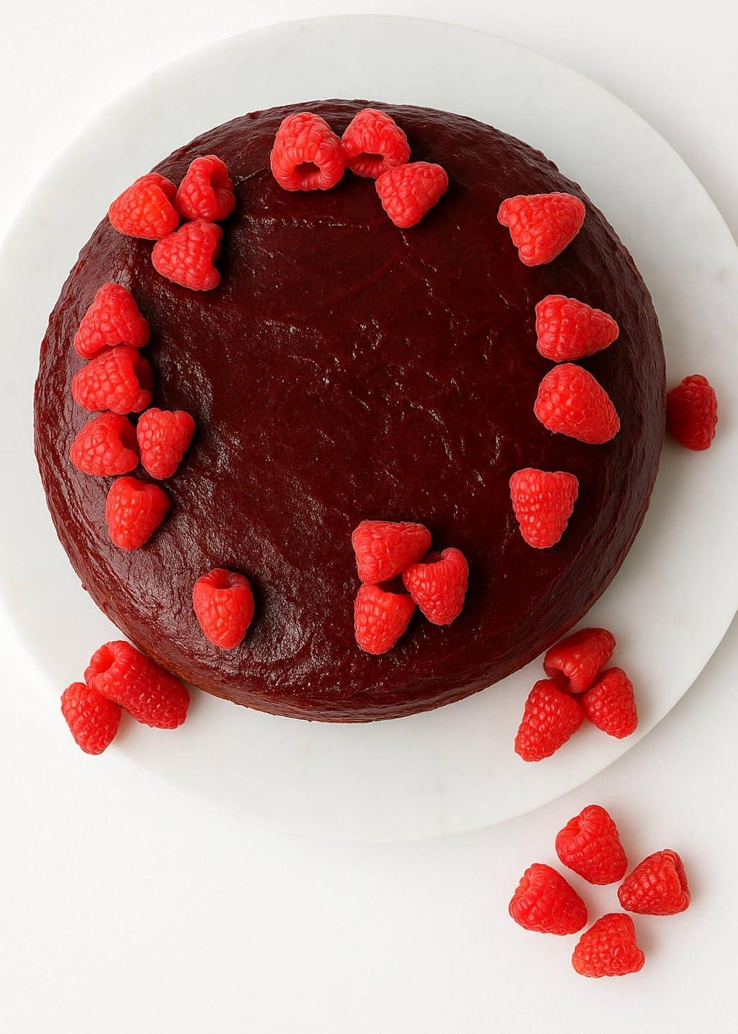 Sugar-Free Raspberry Chocolate Truffle Cake with Fresh Raspberries