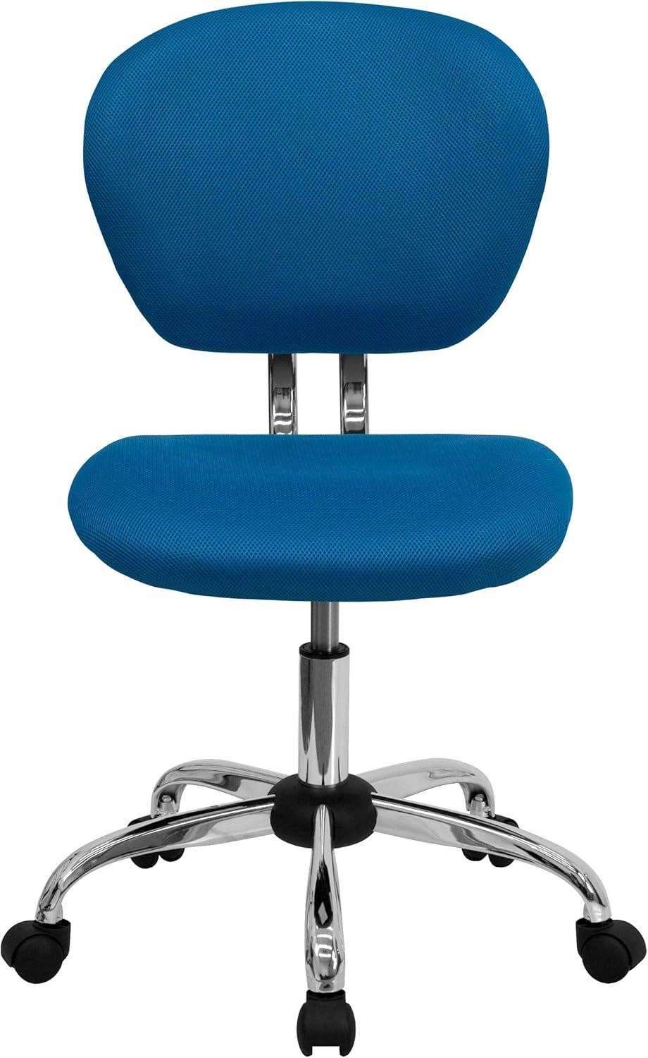 Turquoise Mesh Mid-Back Ergonomic Swivel Task Chair