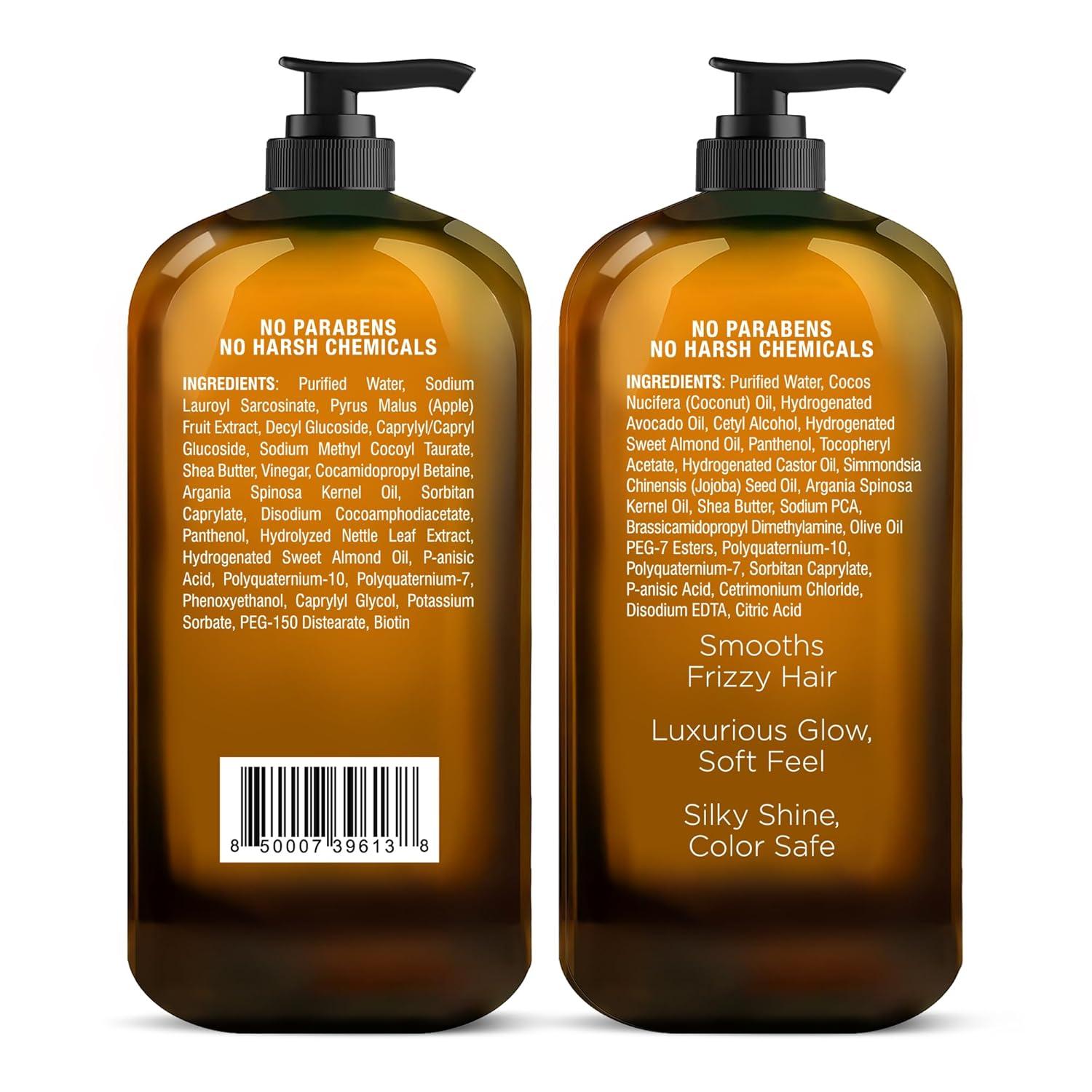 Majestic Pure Apple Cider Vinegar Shampoo & Avocado Coconut Conditioner Set - 16 Fl Oz Each