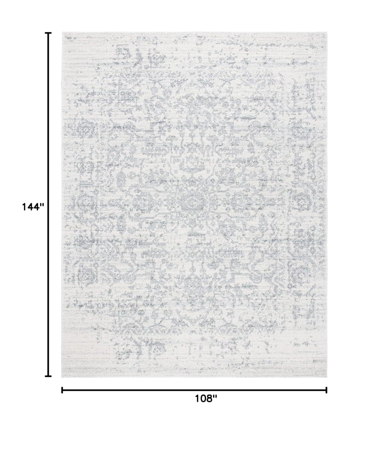 Madison MAD603 Power Loomed Indoor Area Rug - Silver/Ivory - 9'x12' - Safavieh