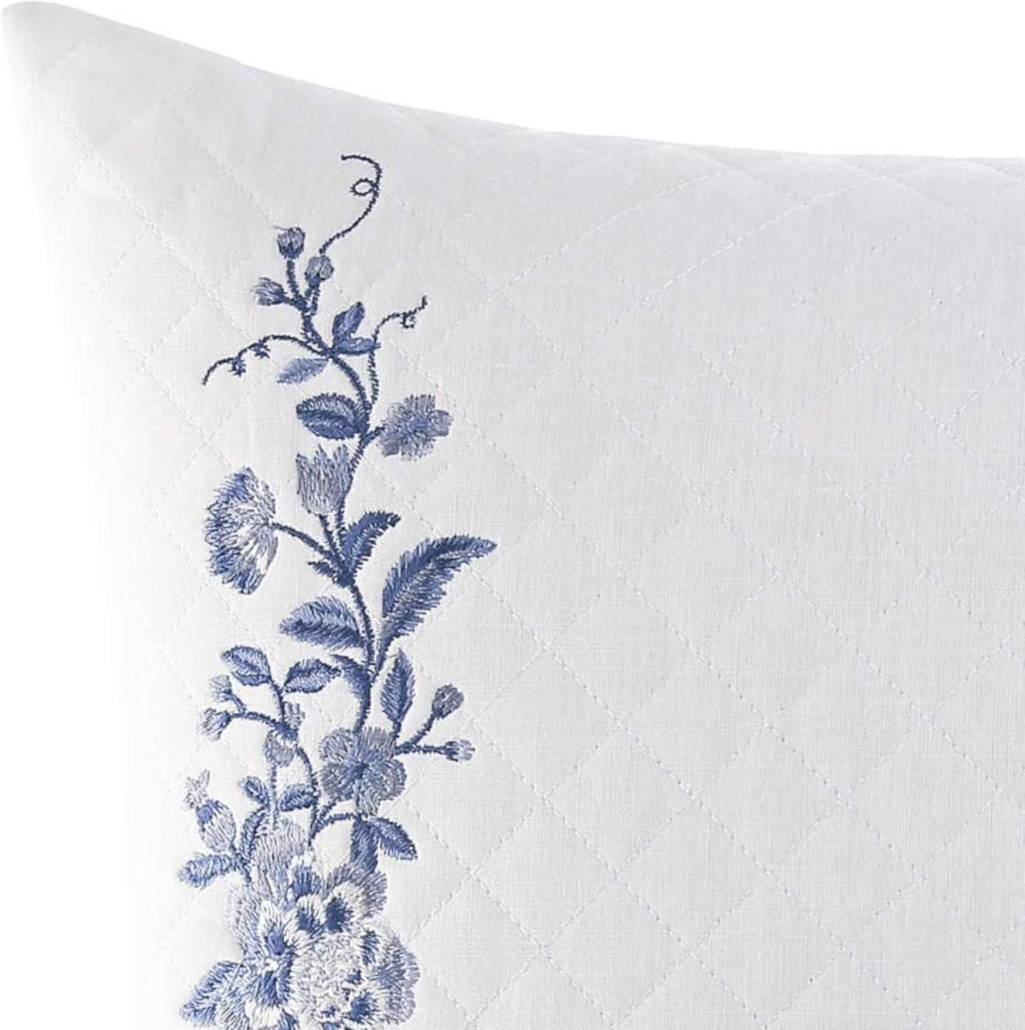 16"x20" Charlotte China Throw Pillow Blue - Laura Ashley: Cotton & Linen Blend, Botanical Pattern, Indoor Use, Zippered