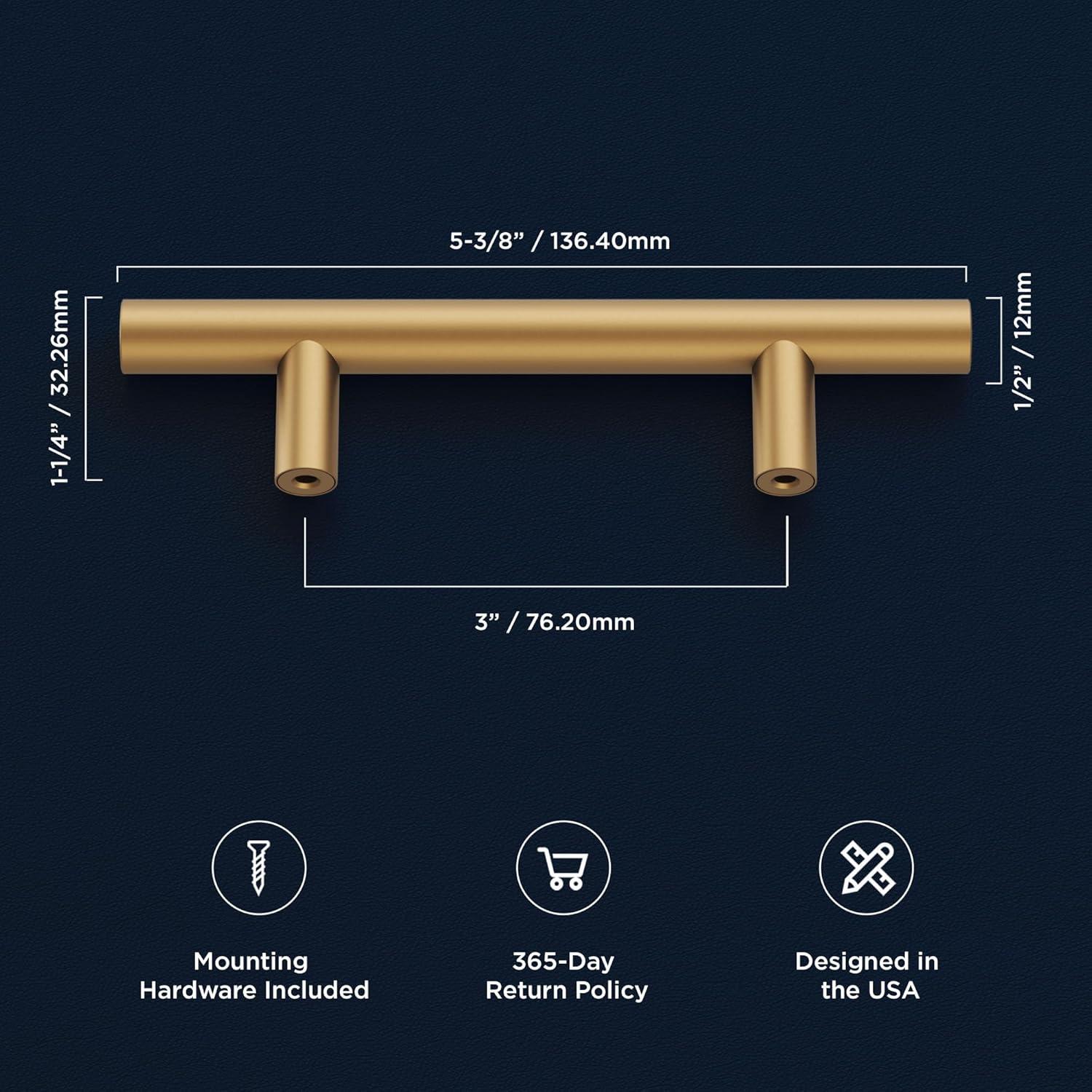 Heritage Designs 3 Inch (76.2 mm) Center to Center Multipack Bar/Handle Pull for Cabinets or Drawers