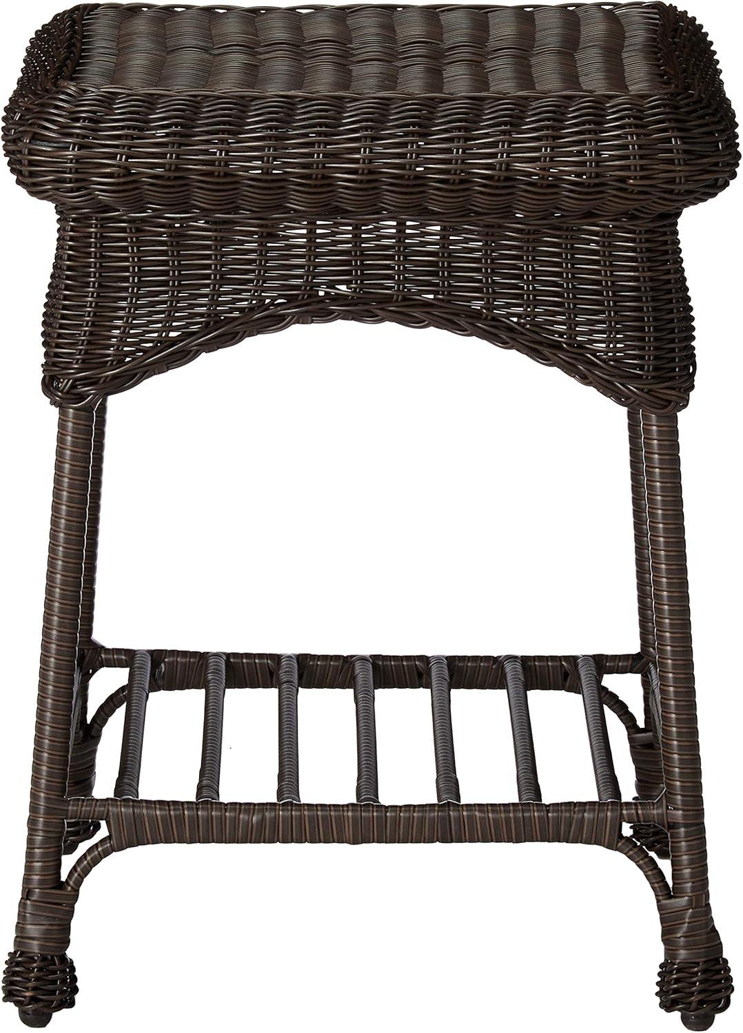Wicker Lane  Outdoor Espresso Wicker Patio Furniture End Table