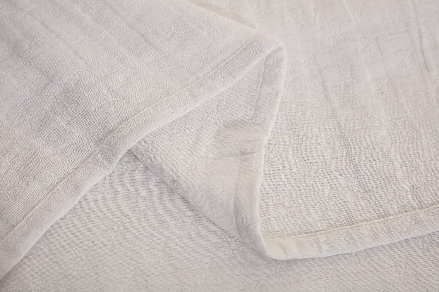 Sterling Creek Dawson White Star Muslin Blanket King Three Layers Lightweight Cotton Gauze Blanket King